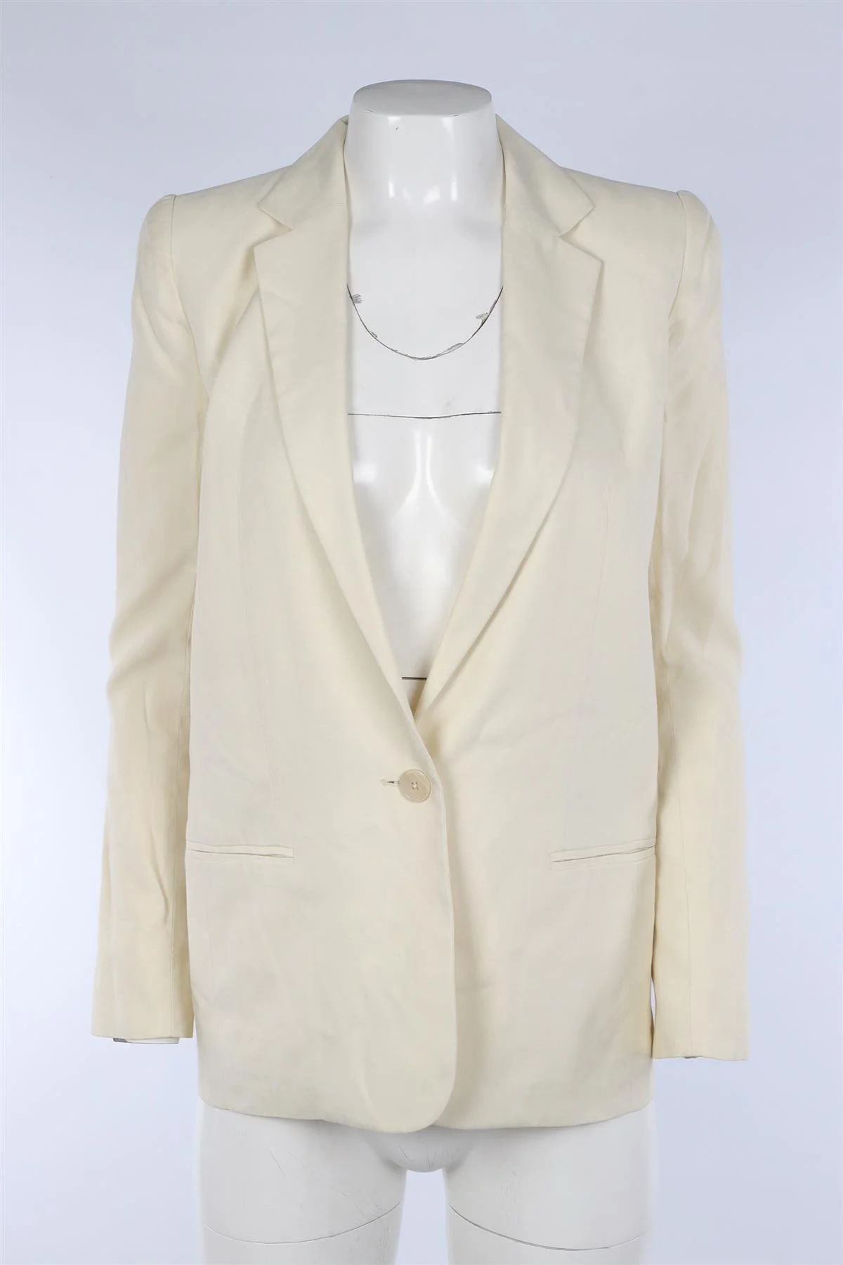 CHLOÉ CREAM WOVEN BLAZER FR 34 UK 6 - Image 2