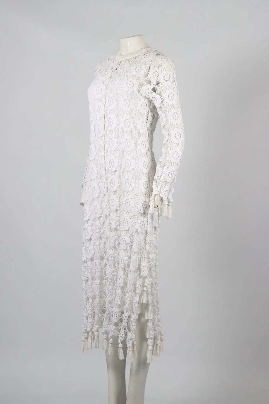 CHLOE CROCHET AND SILK MAXI DRESS FR 36 UK 8 - Image 3