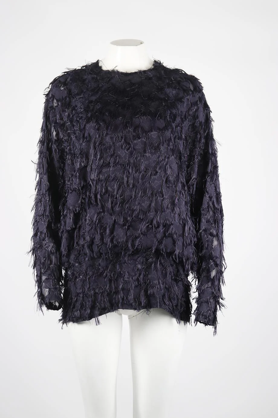 CHLOÉ FRINGED CREPE BLOUSE FR 40 UK 12 - Image 2