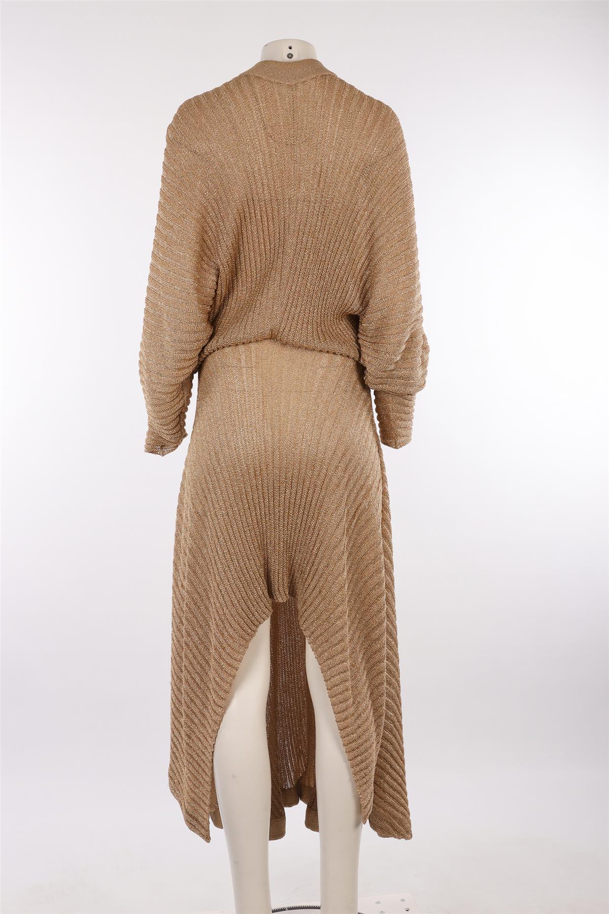 CHLOÉ GOLD KNIT MAXI DRESS SMALL - Image 4