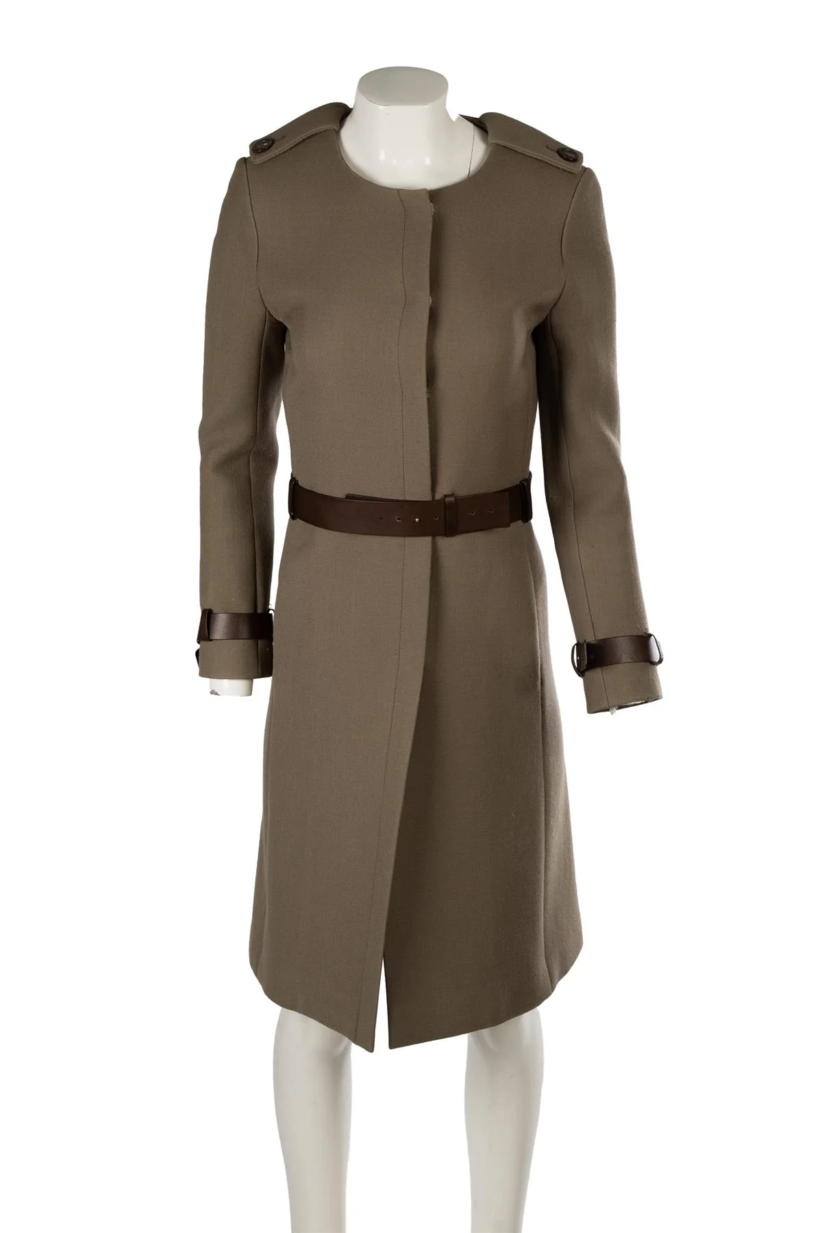 CHLOÉ GREEN WOOL COAT FR 36 - Image 2