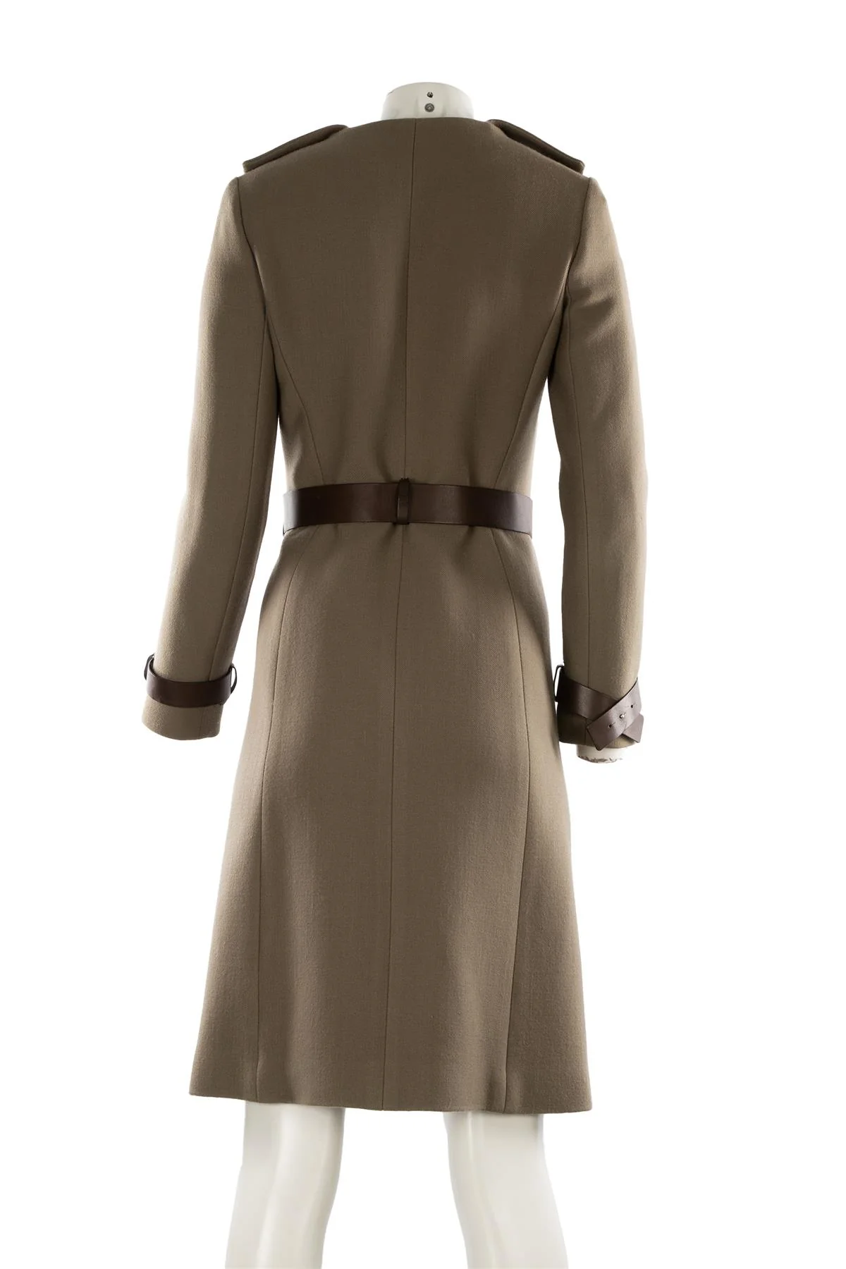 CHLOÉ GREEN WOOL COAT FR 36 - Image 4