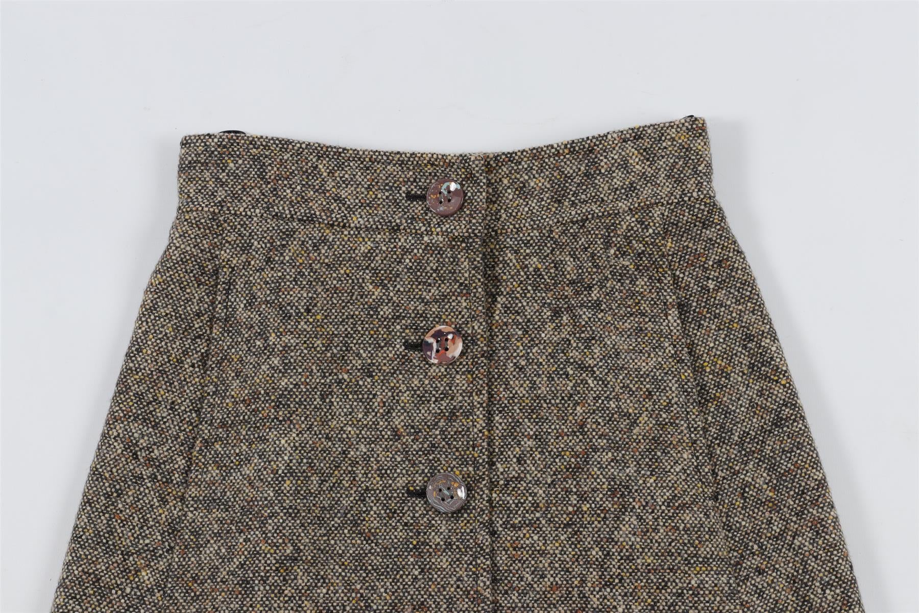 CHLOÈ GREY WOOL MINI SKIRT FR 34 UK 6 - Image 3