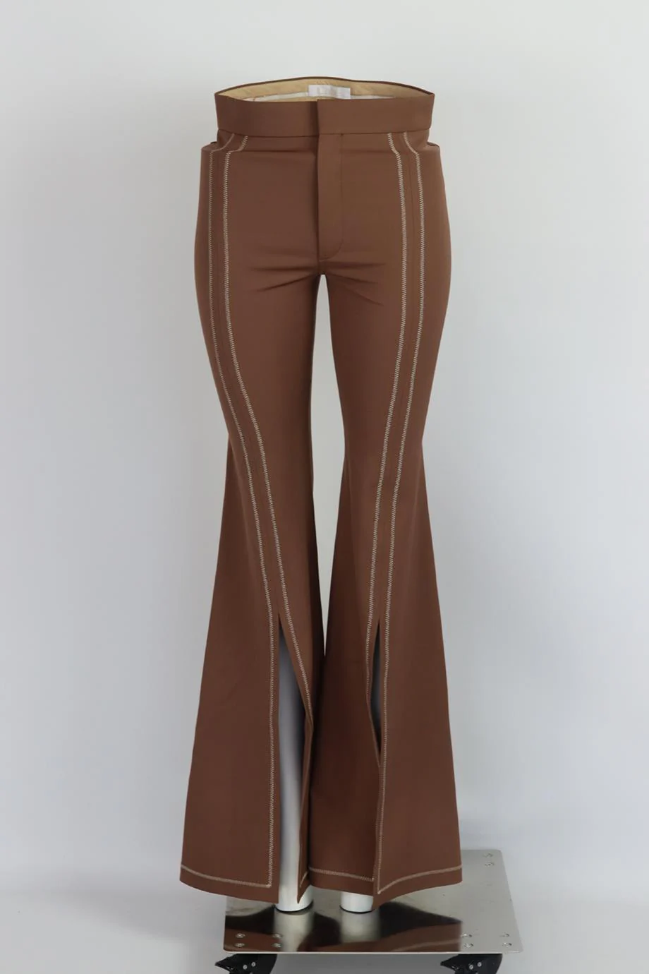 CHLOÉ HIGH RISE STRETCH WOOL FLARED PANTS FR 34 UK 6 - Image 2