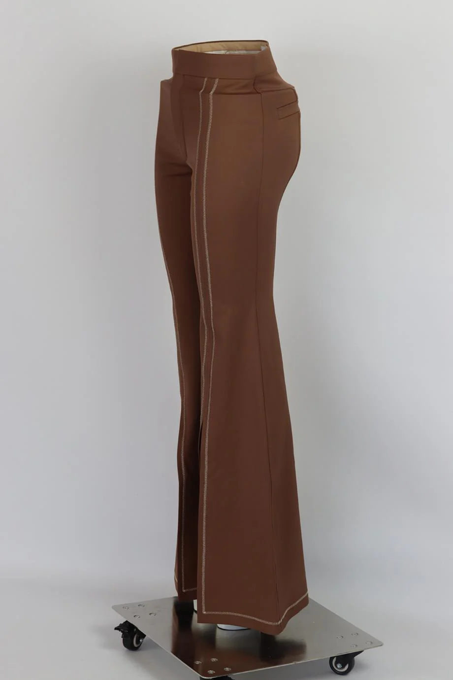 CHLOÉ HIGH RISE STRETCH WOOL FLARED PANTS FR 34 UK 6 - Image 3