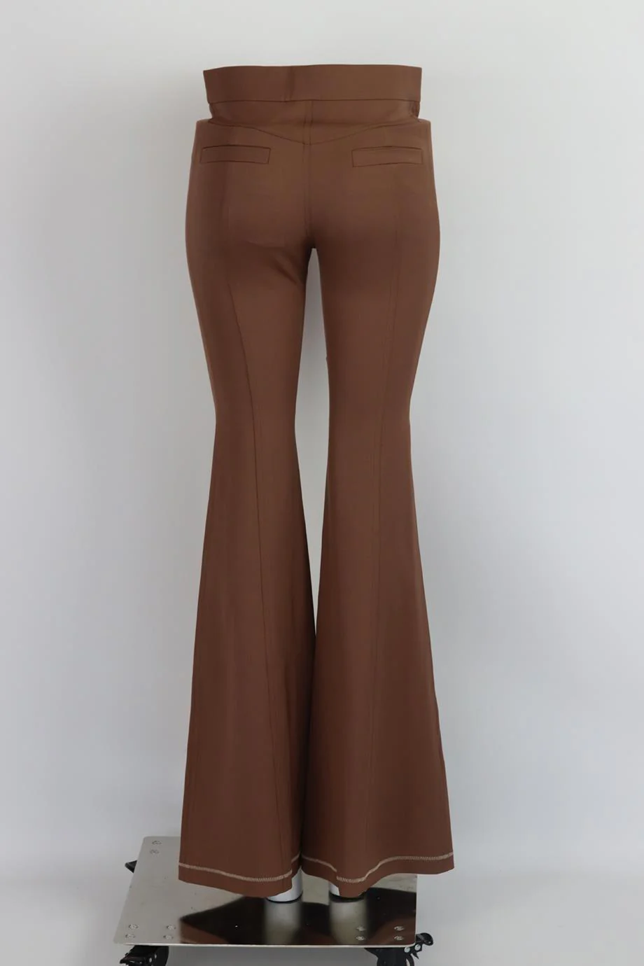 CHLOÉ HIGH RISE STRETCH WOOL FLARED PANTS FR 34 UK 6 - Image 4