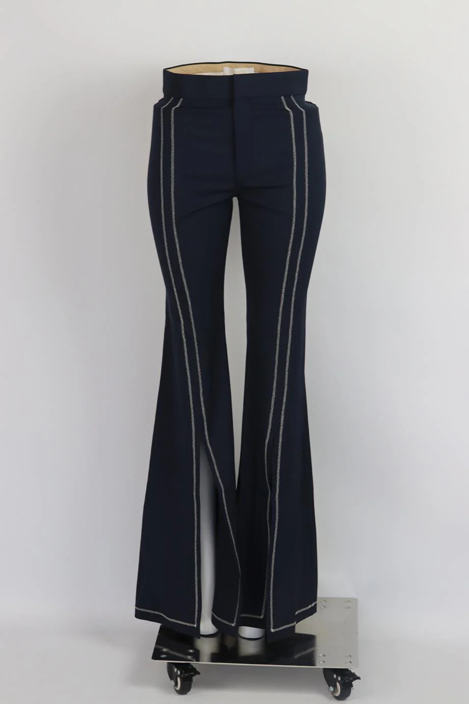 CHLOÉ HIGH RISE STRETCH WOOL FLARED PANTS FR 36 UK 8 - Image 2