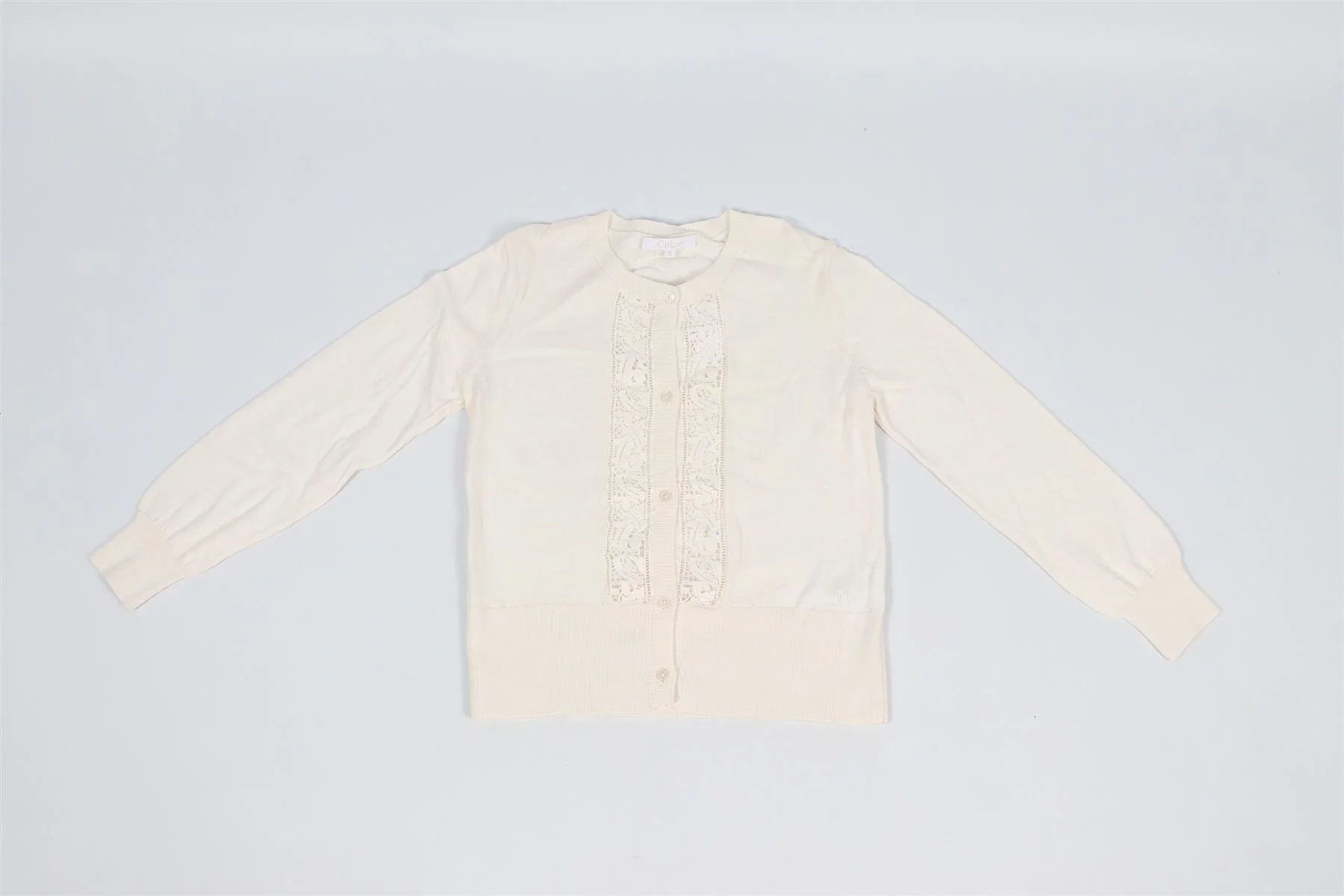 CHLOÉ  IVORY KIDS GIRLS COTTON CARDIGAN 8 YEARS - Image 2