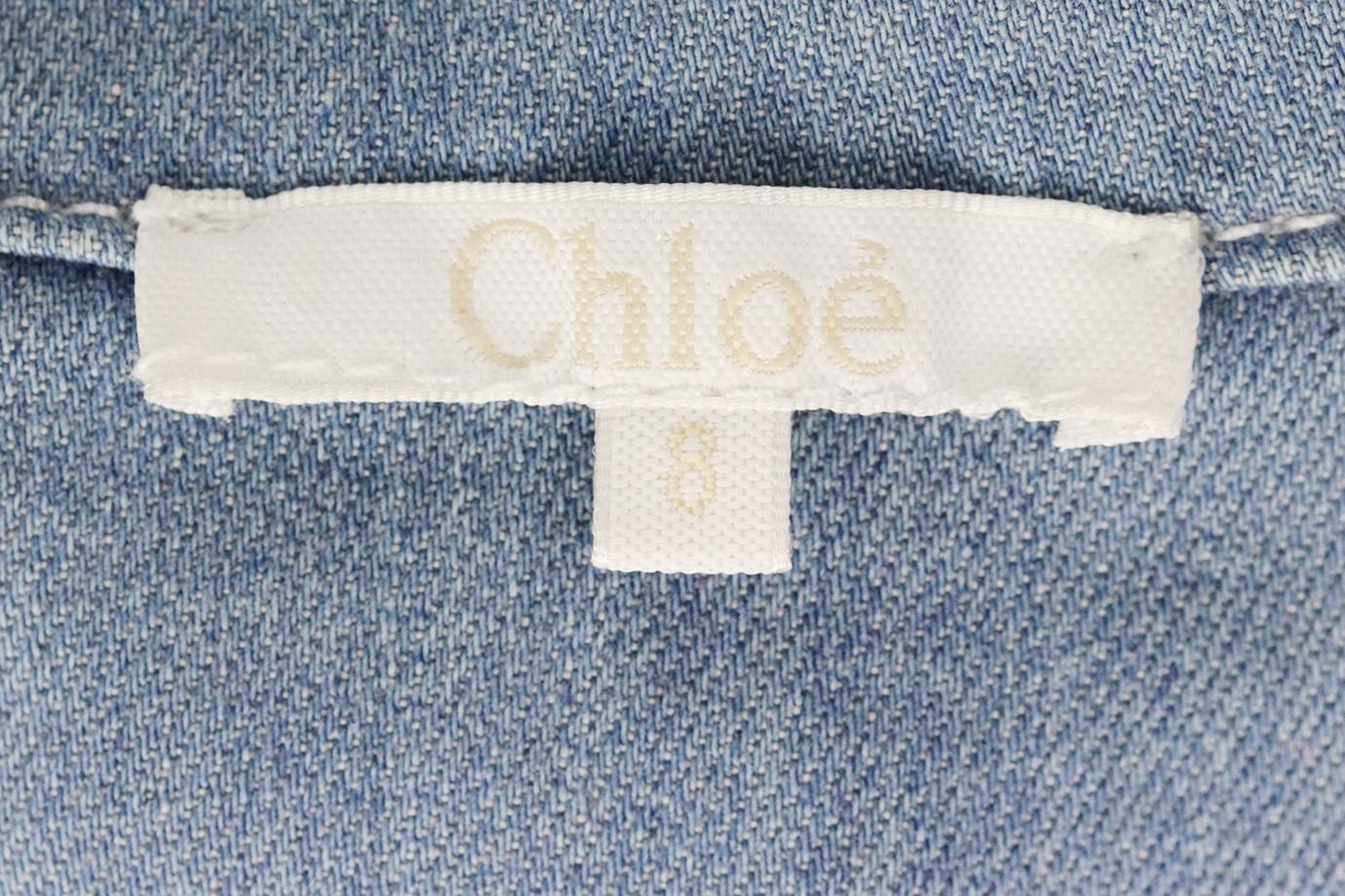 CHLOÉ KIDS GIRLS DENIM JACKET 8 YEARS - Image 4