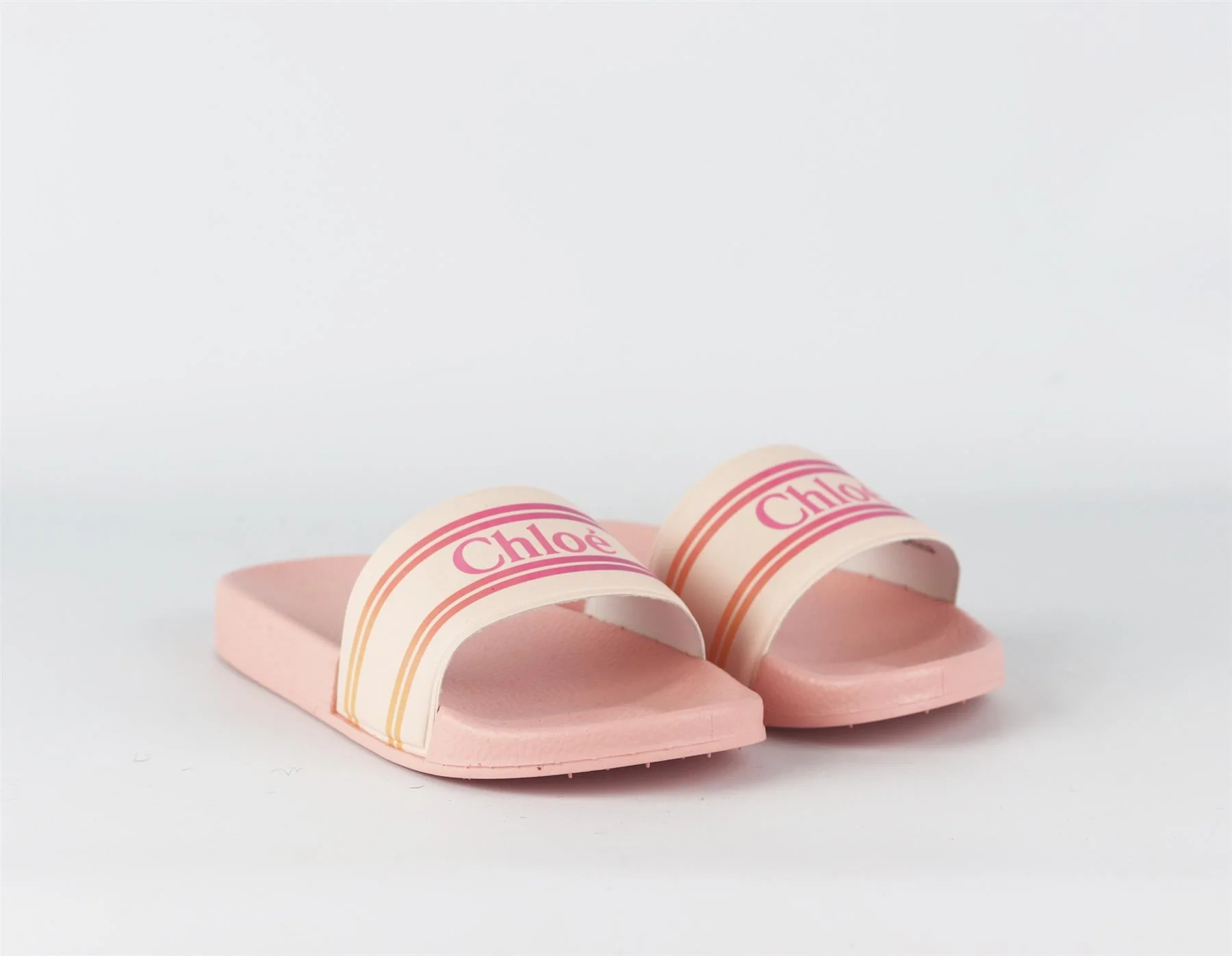 CHLOÉ KIDS GIRLS LOGO RUBBER SLIDES EU 30 UK 12 - Image 2