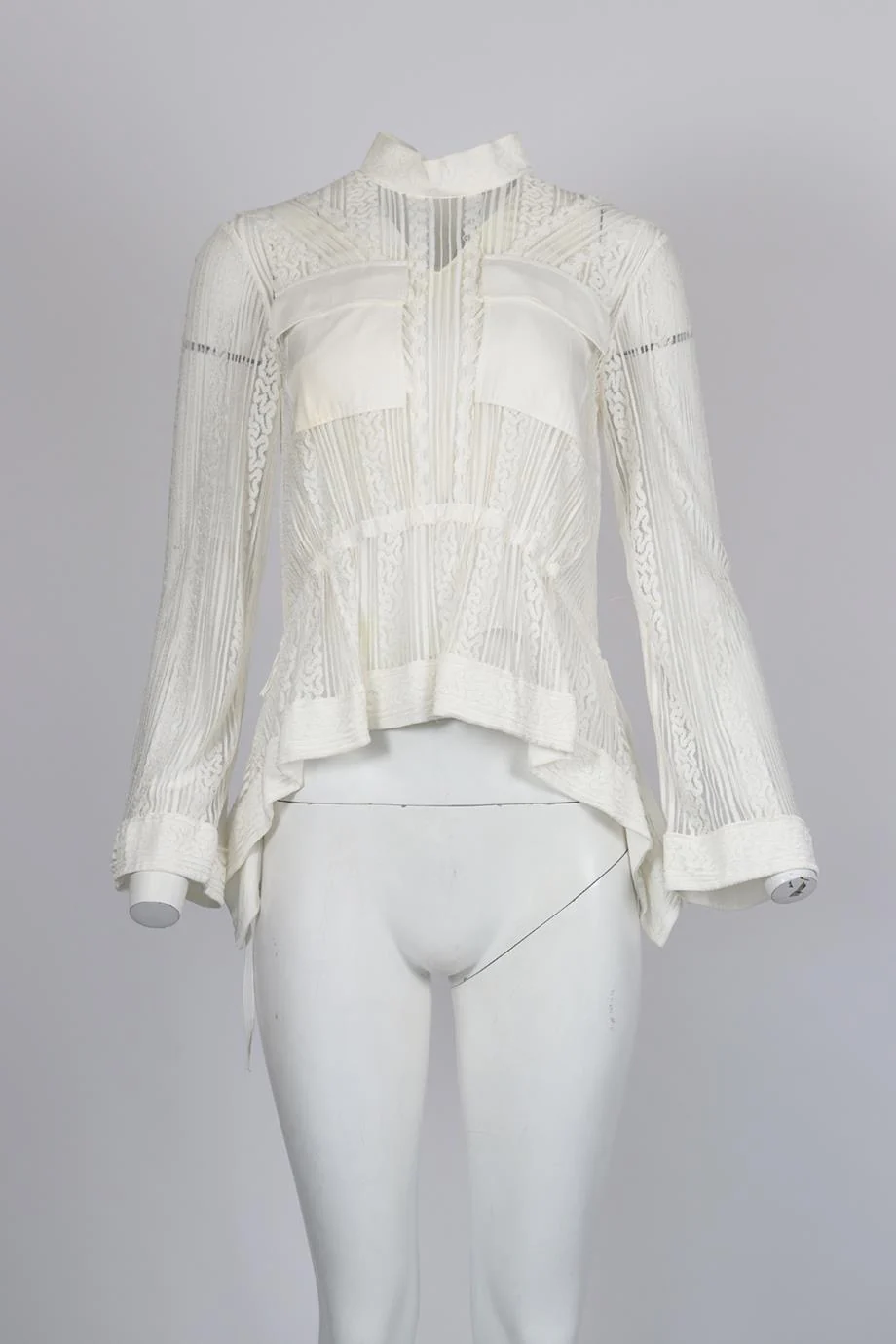 CHLOÉ LACE AND CREPE TOP FR 34 UK 6 - Image 2