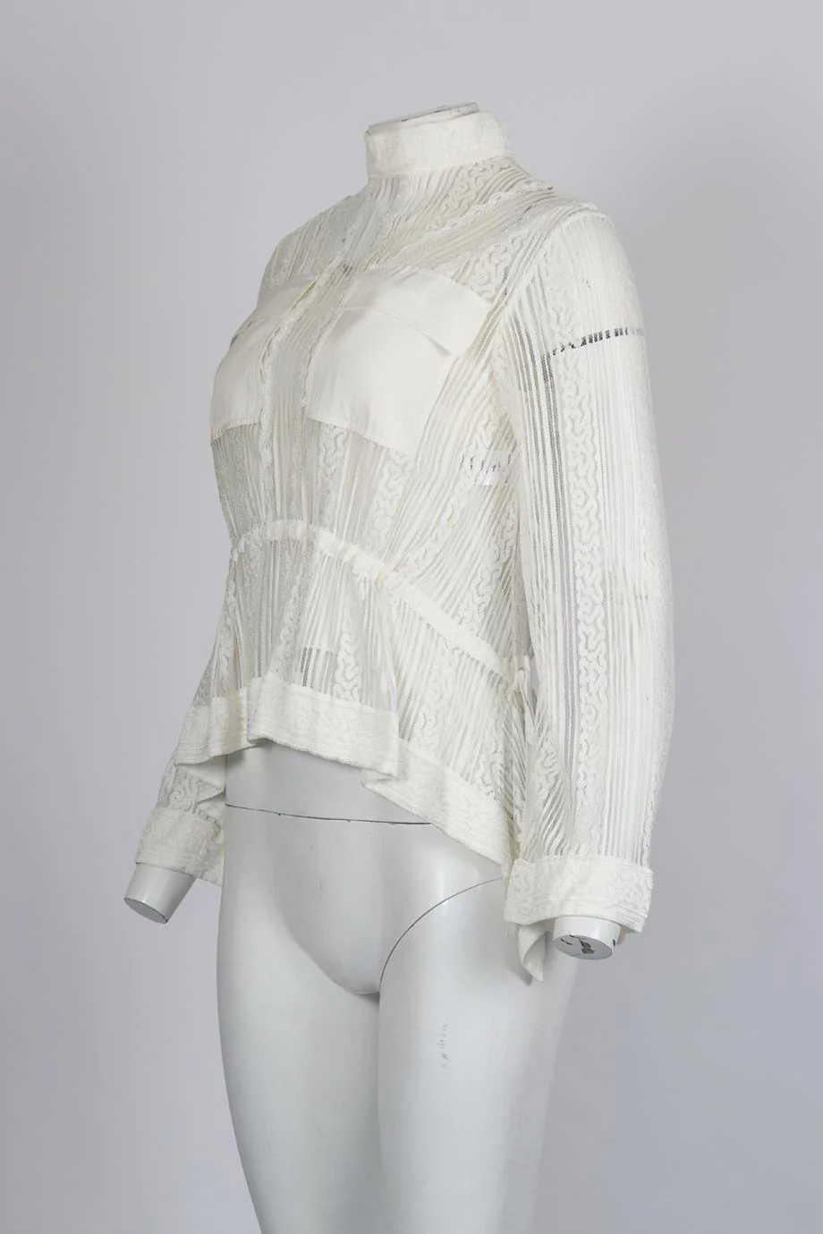 CHLOÉ LACE AND CREPE TOP FR 34 UK 6 - Image 3