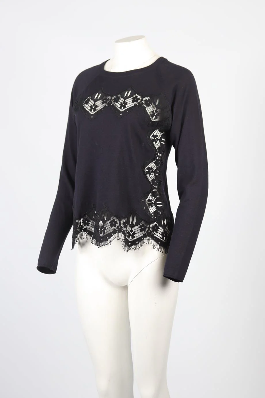 CHLOÉ LACE AND SILK BLEND SWEATER XSMALL - Image 3