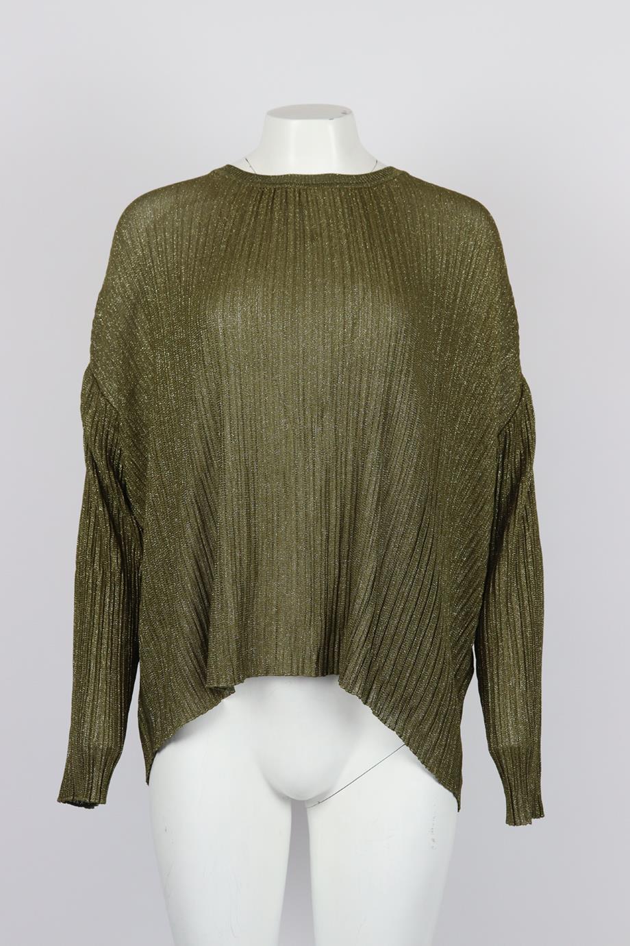 CHLOÉ METALLIC RIBBED KNIT TOP SMALL - Image 2