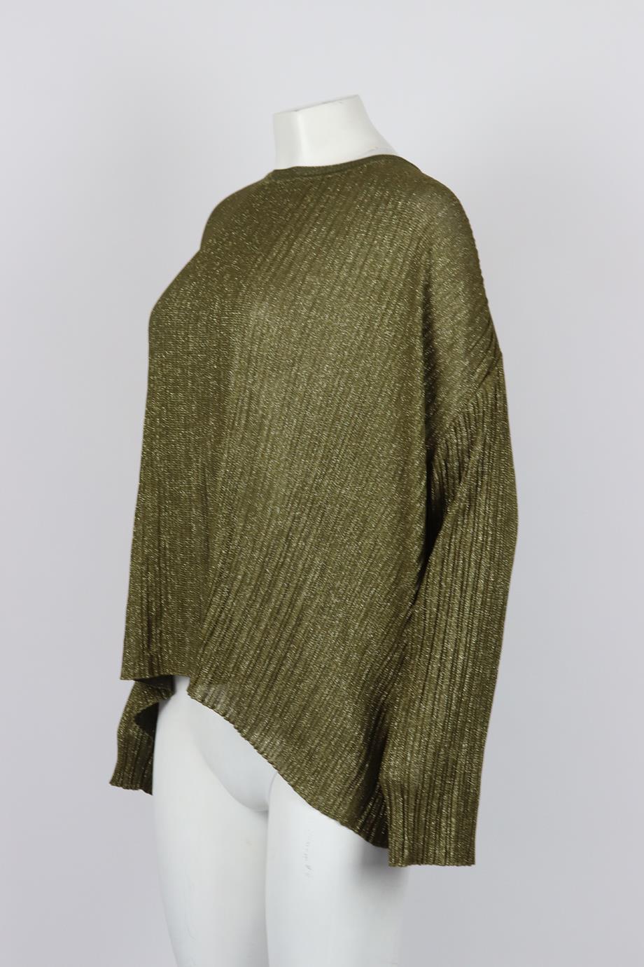 CHLOÉ METALLIC RIBBED KNIT TOP SMALL - Image 3