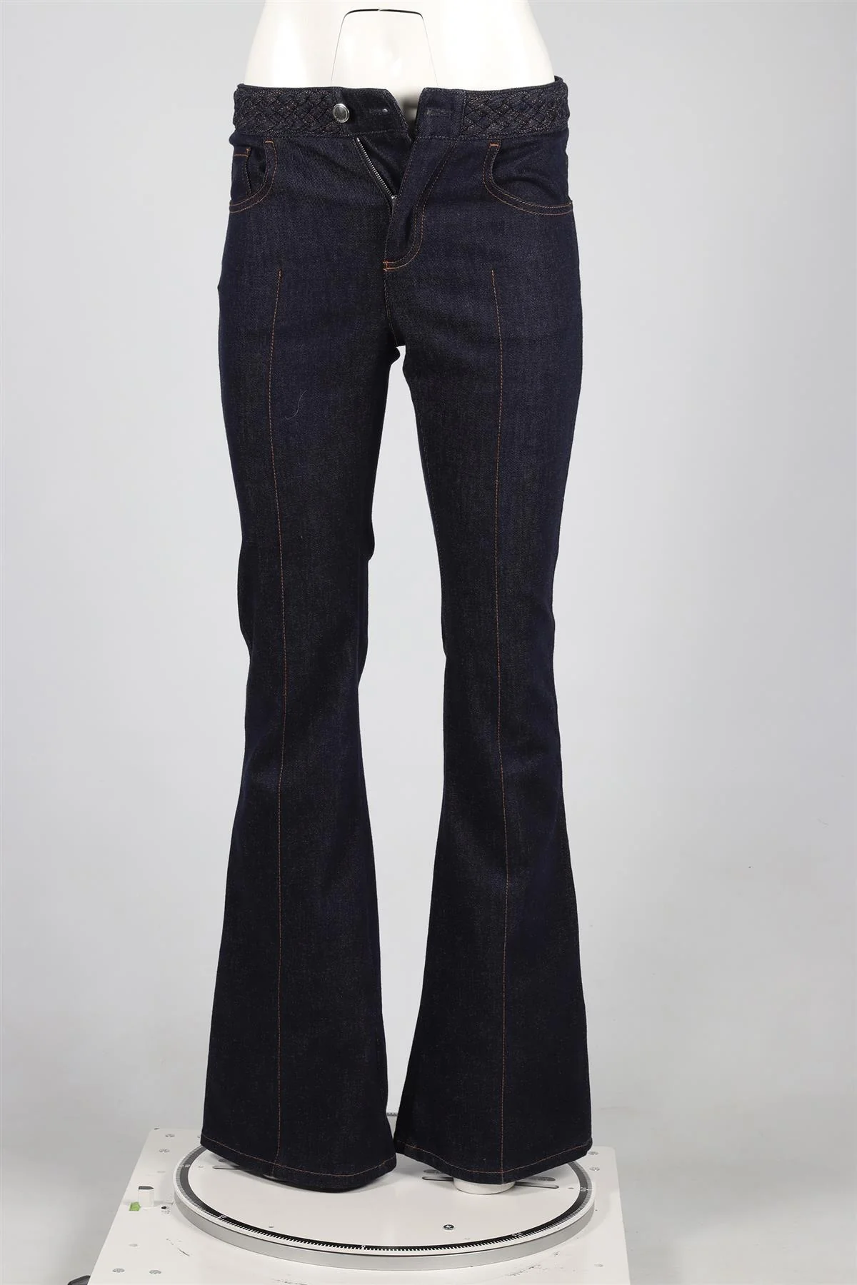 CHLOÉ NAVY HIGH RISE FLARED JEANS FR 36 UK 8 - Image 2
