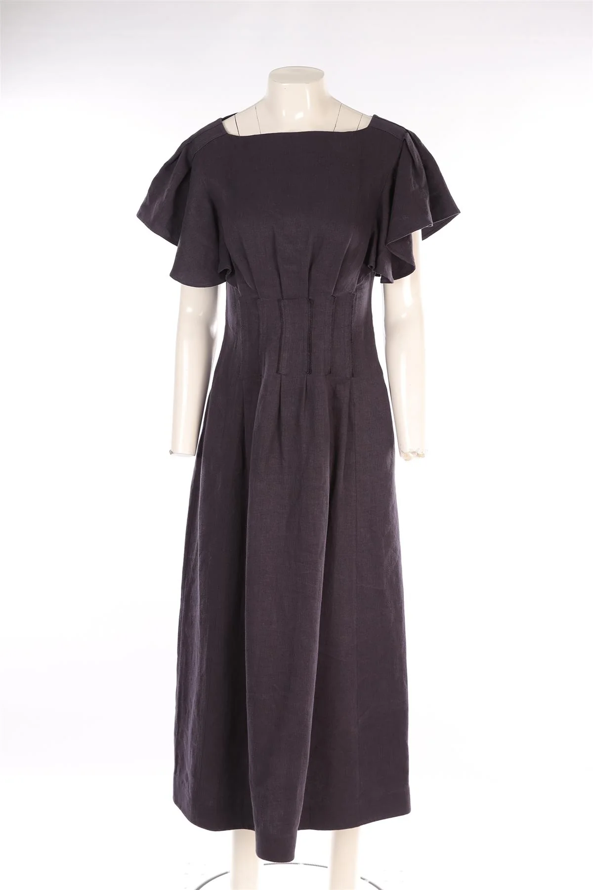 CHLOÉ NAVY LINEN MAXI DRESS FR 36 UK 8 - Image 2