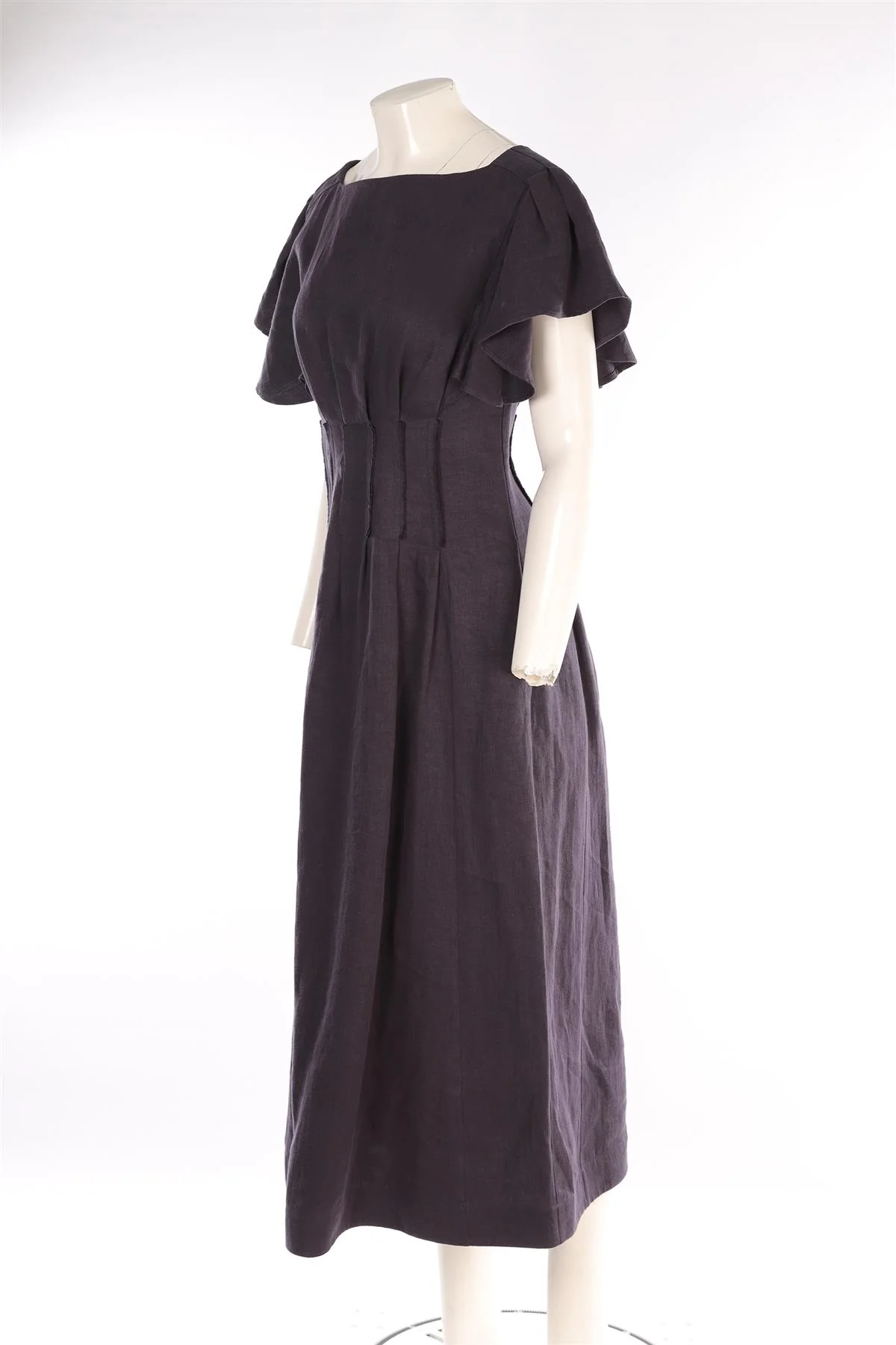 CHLOÉ NAVY LINEN MAXI DRESS FR 36 UK 8 - Image 3