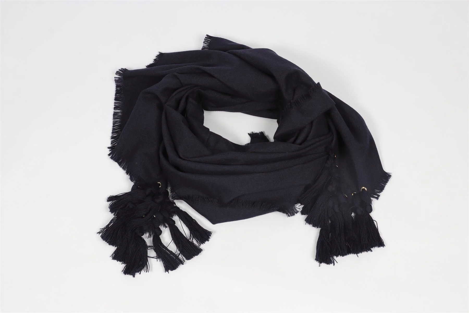 CHLOÈ NAVY WOOL SCARF - Image 2