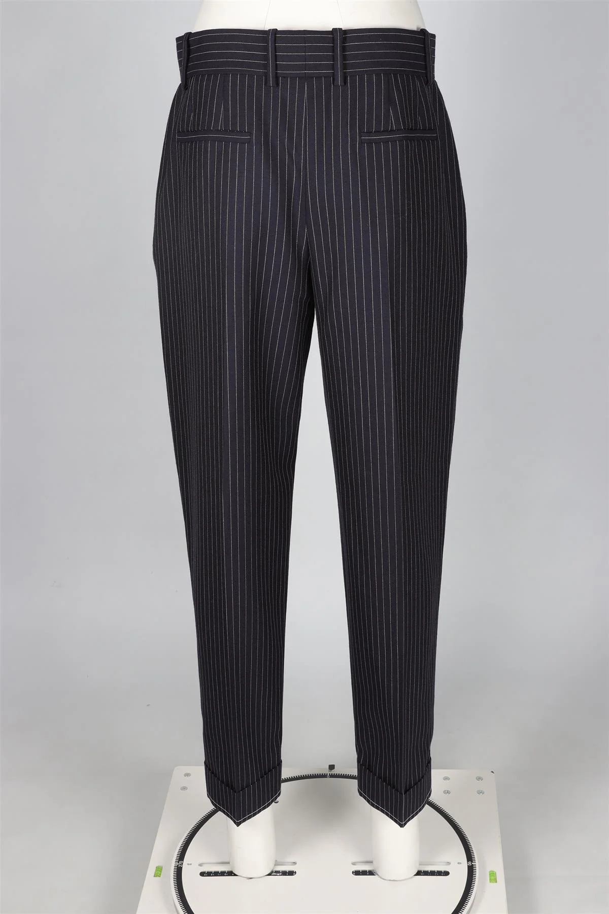 CHLOÉ NAVY WOOL STRAIGHT LEG PANTS FR 40 UK 12 - Image 4