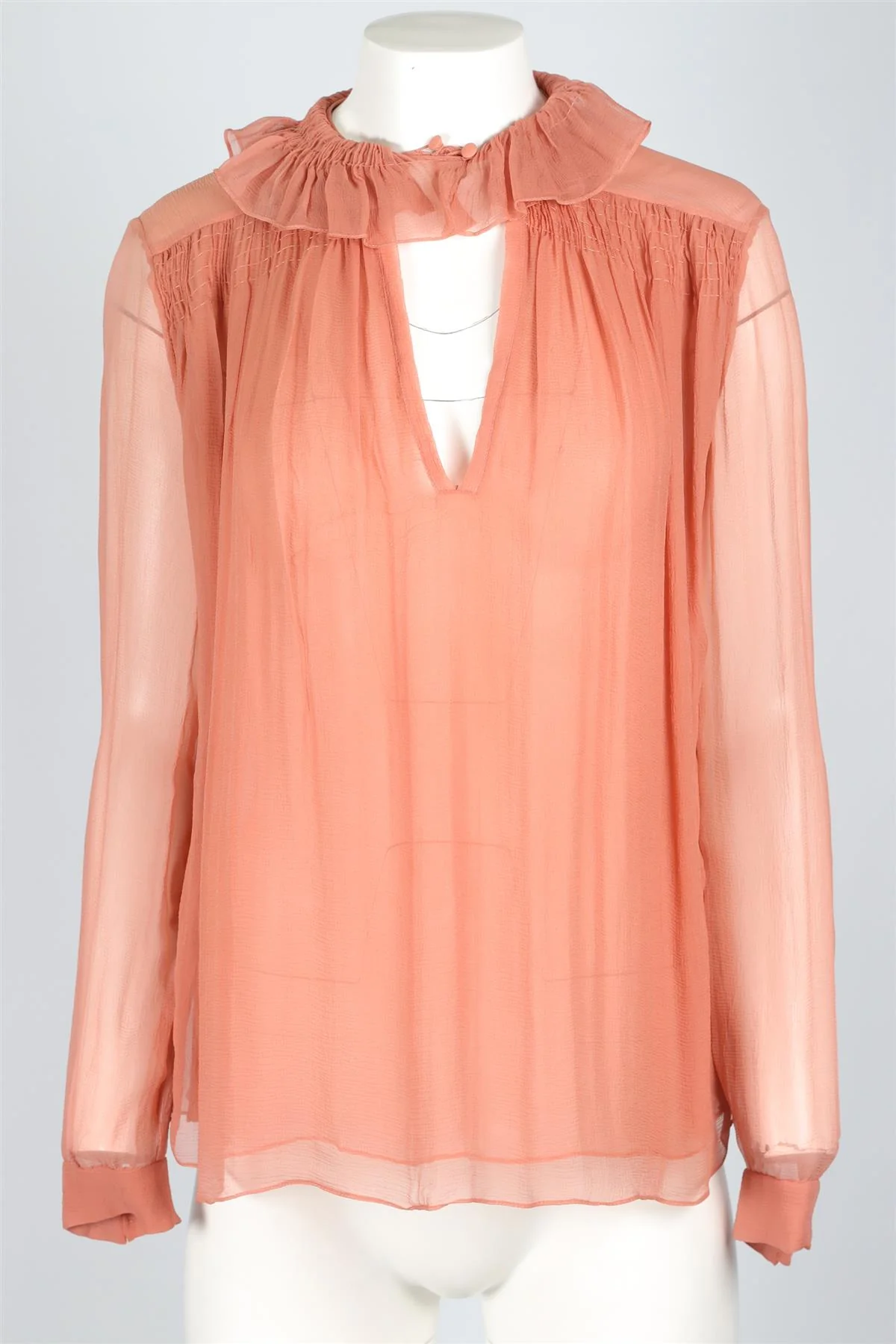 CHLOE PINK SILK TOP FR 36 UK 8 - Image 2