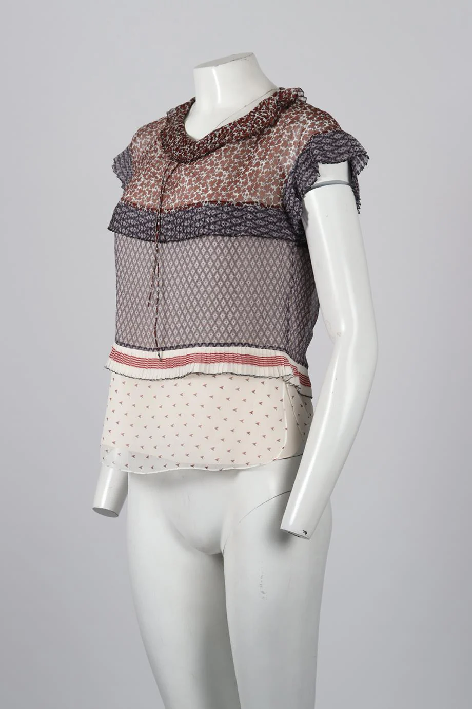 CHLOÉ PRINTED SILK TOP FR 36 UK 8 - Image 3