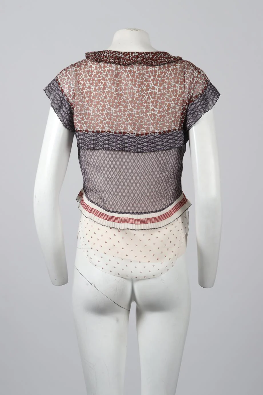 CHLOÉ PRINTED SILK TOP FR 36 UK 8 - Image 4