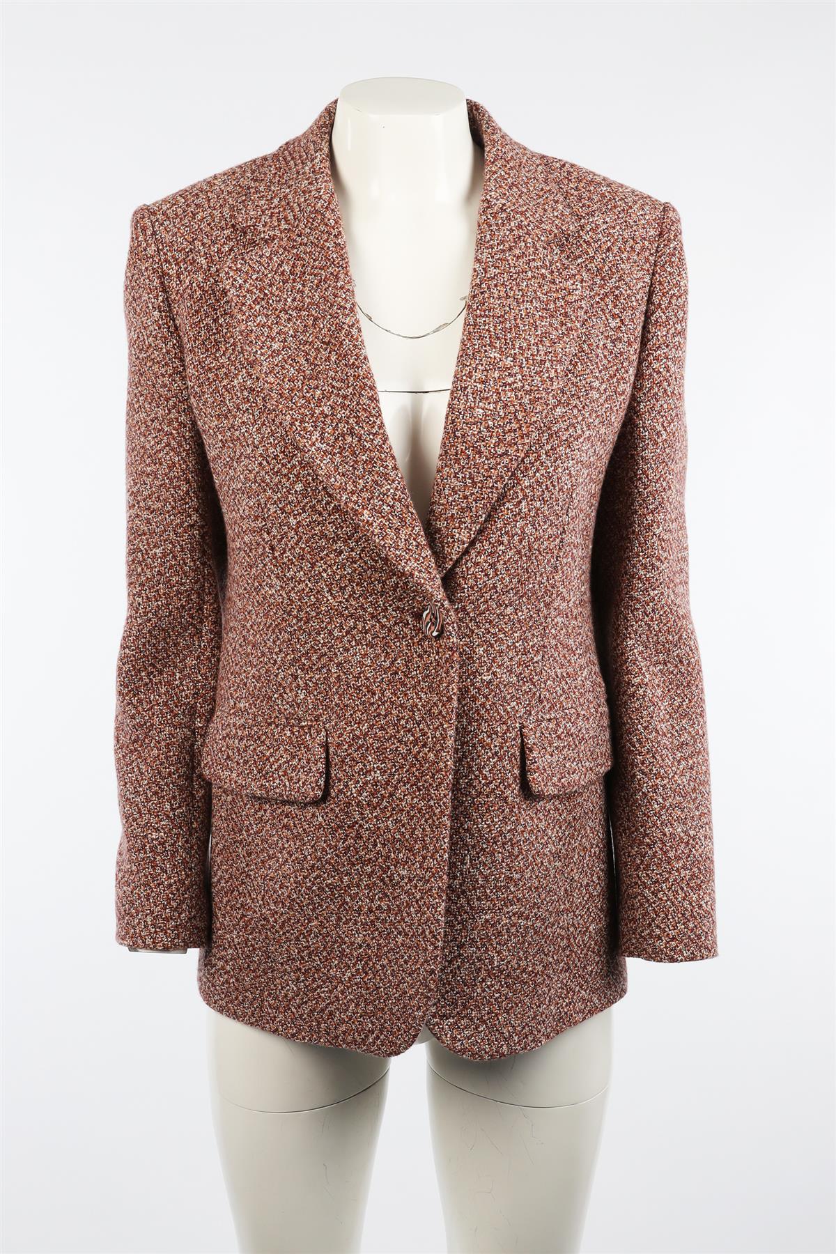 CHLOÉ RED WOOL BLAZER SHIRT FR 38 UK 10 - Image 2