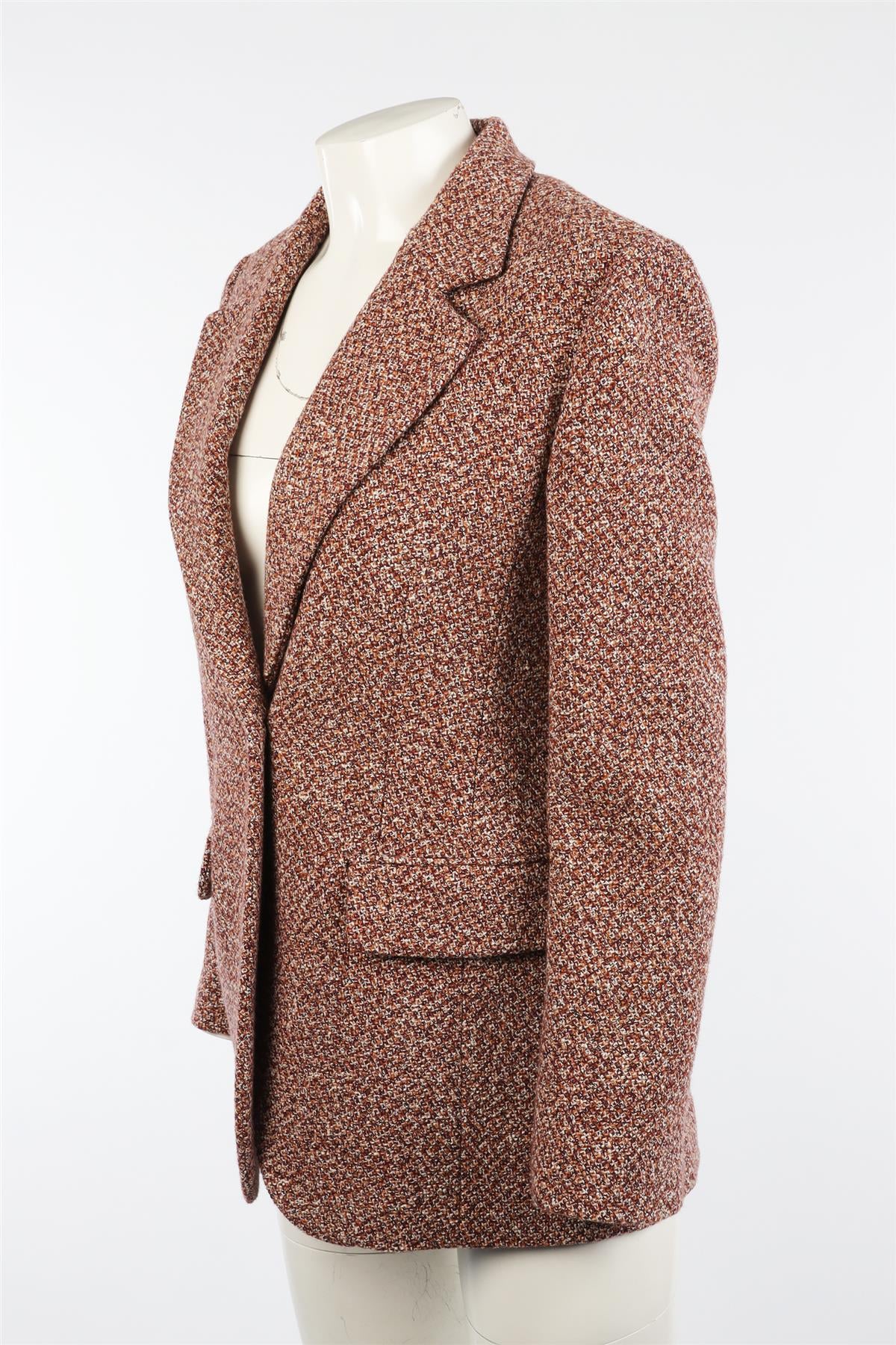 CHLOÉ RED WOOL BLAZER SHIRT FR 38 UK 10 - Image 3