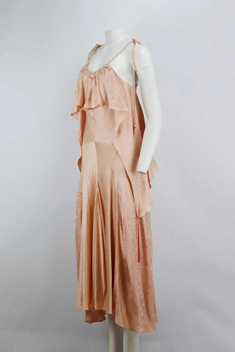 CHLOÉ RUFFLED SILK JACQUARD MAXI DRESS FR 36 UK 8 - Image 3