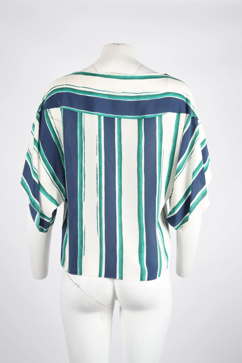 CHLOE STRIPED SILK TOP FR 36 UK 8 - Image 4