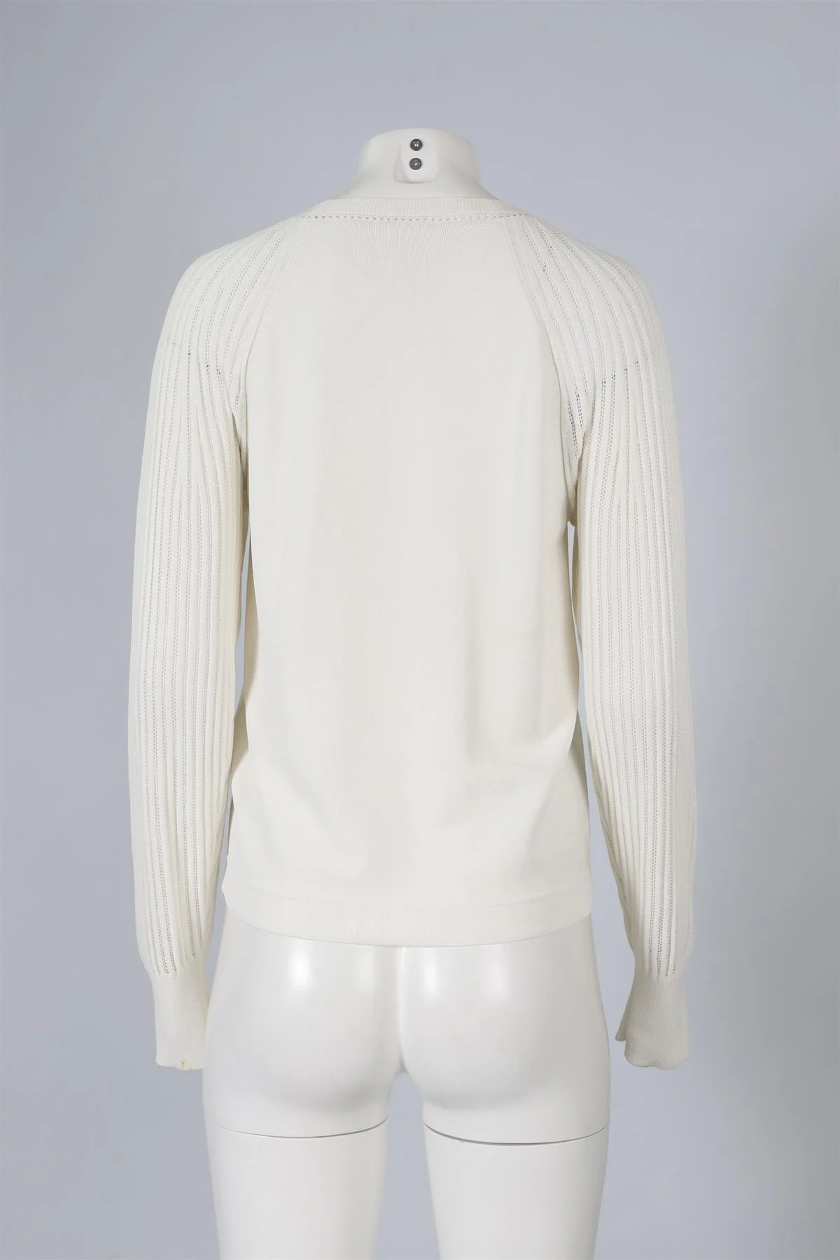 CHLOÉ WHITE COTTON BLEND SWEATER SMALL - Image 4