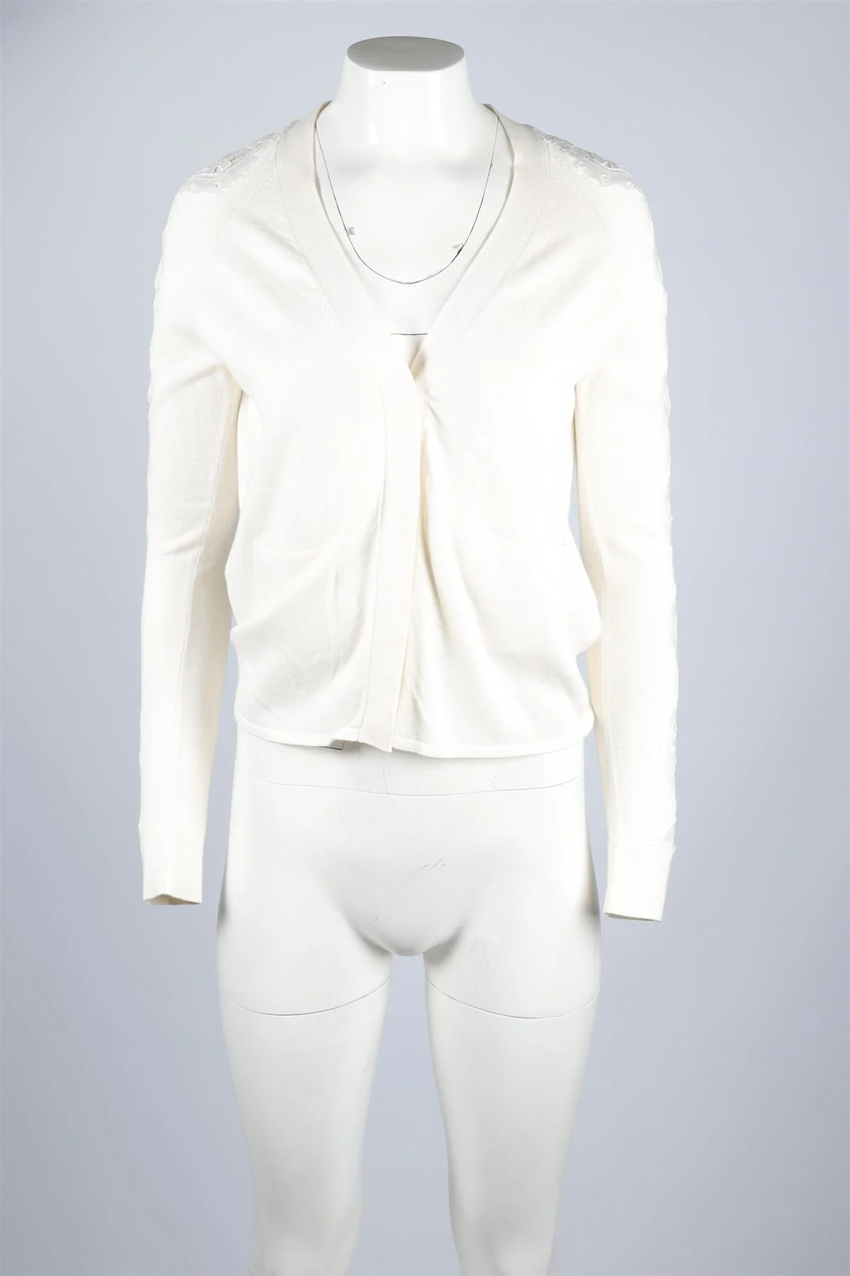 CHLOÉ  WHITE COTTON CARDIGAN XSMALL - Image 2