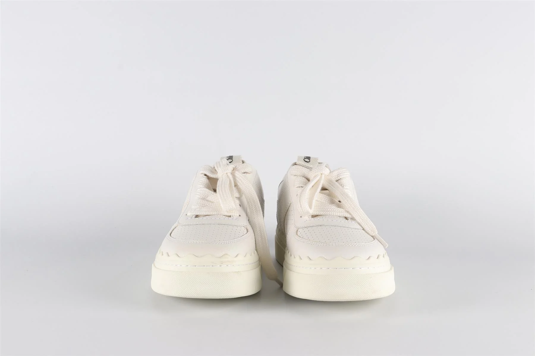 CHLOÉ WHITE LAUREN LEATHER SNEAKERS EU 36 UK 3 US 6 - Image 3