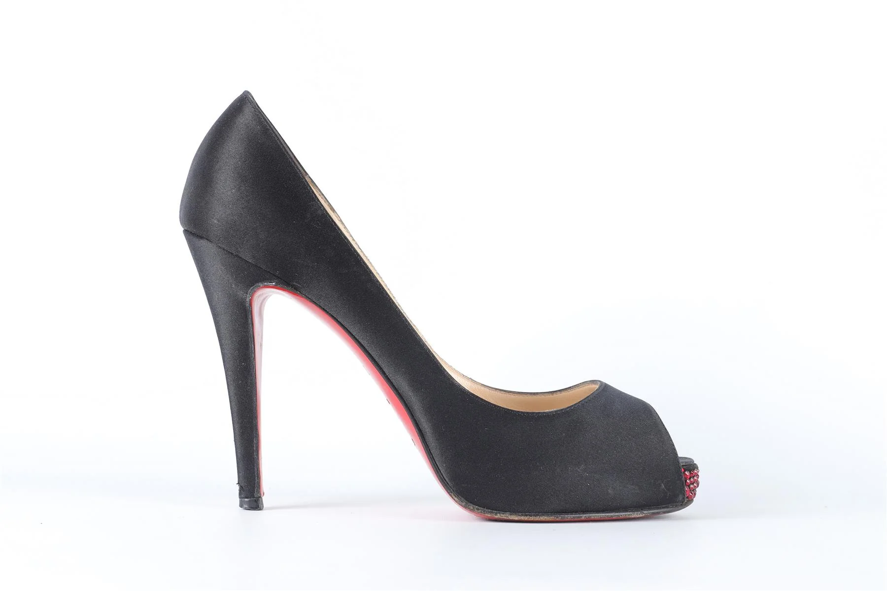 CHRISTAIN LOUBOUTIN BLACK SATIN PUMPS EU 38.5 UK 5.5 US 8.5 - Image 2