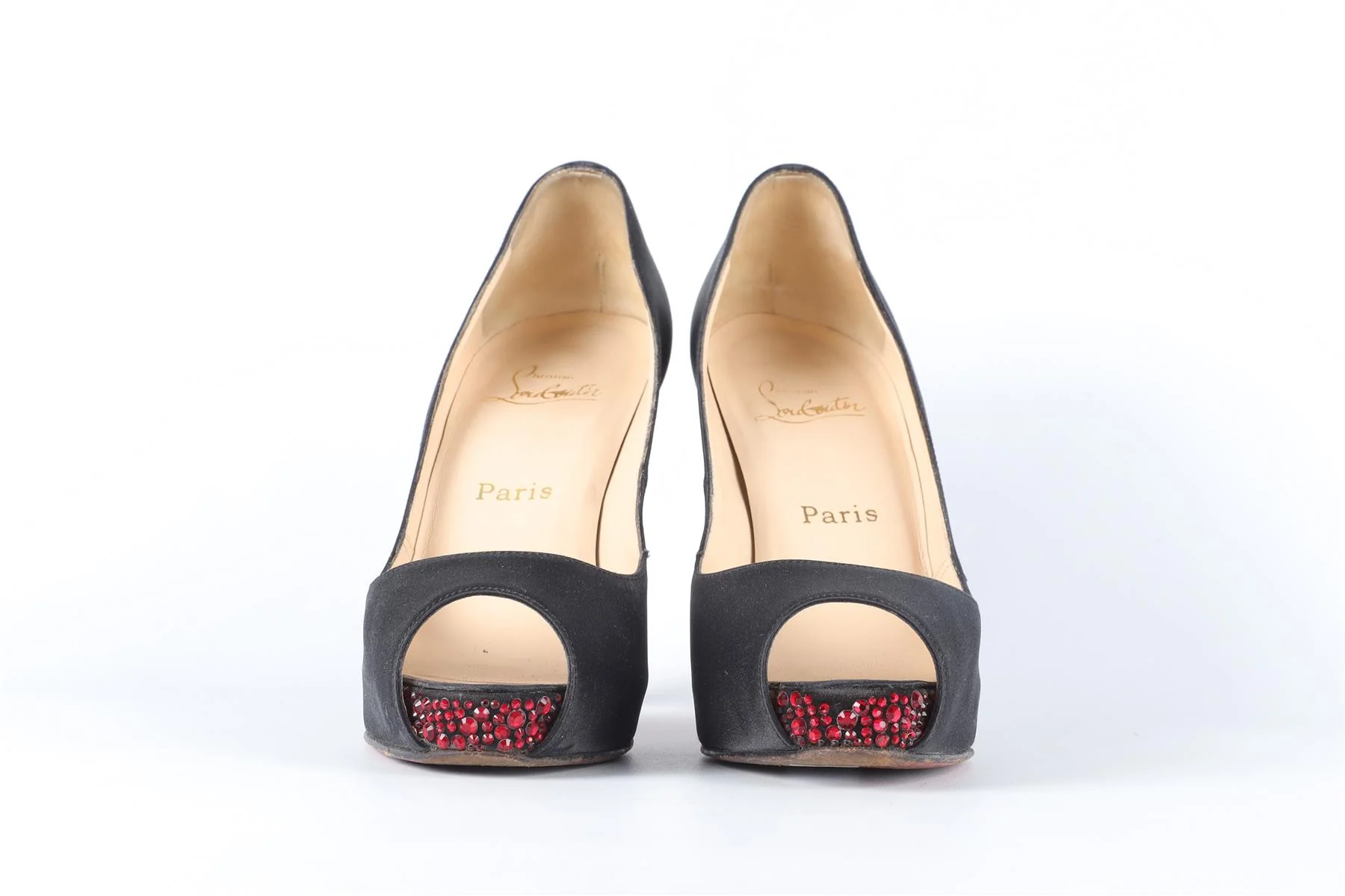 CHRISTAIN LOUBOUTIN BLACK SATIN PUMPS EU 38.5 UK 5.5 US 8.5 - Image 3