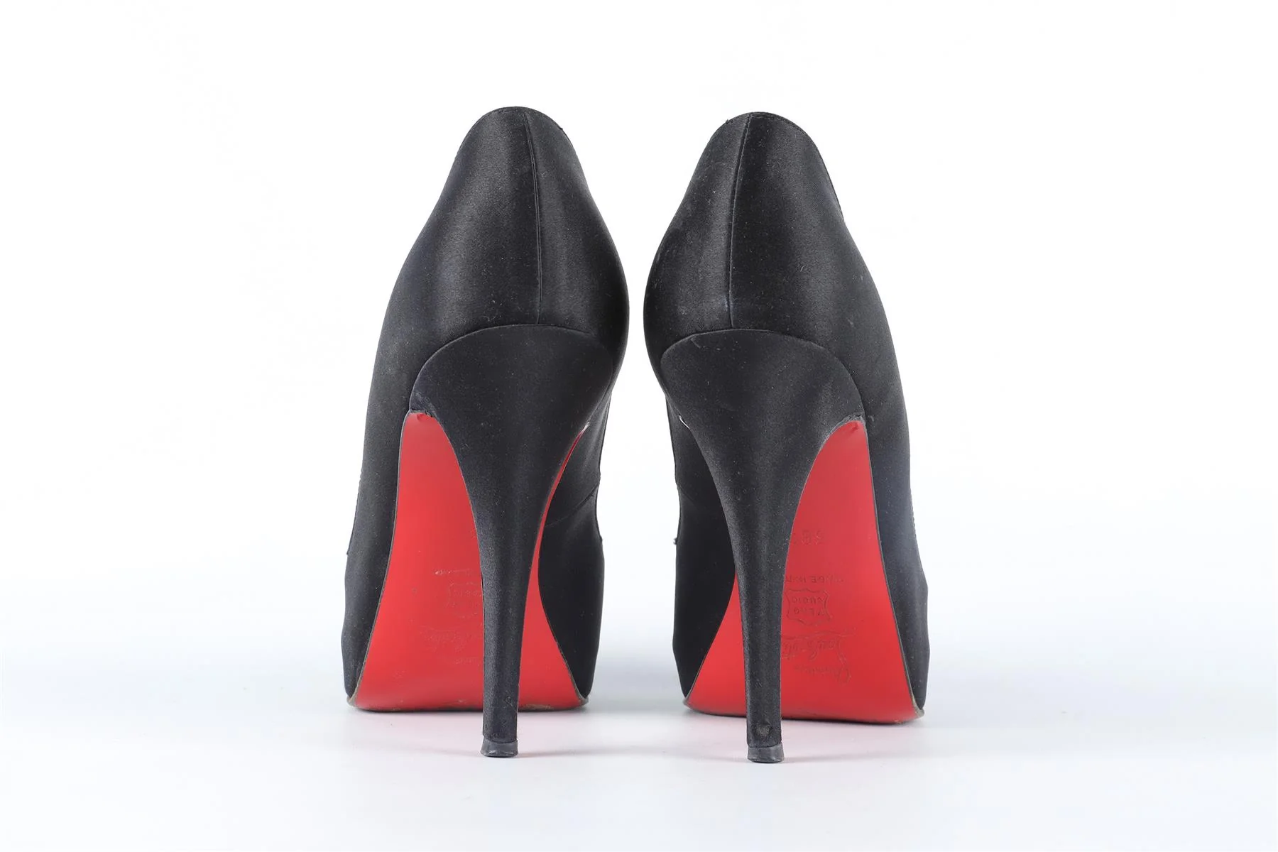 CHRISTAIN LOUBOUTIN BLACK SATIN PUMPS EU 38.5 UK 5.5 US 8.5 - Image 5