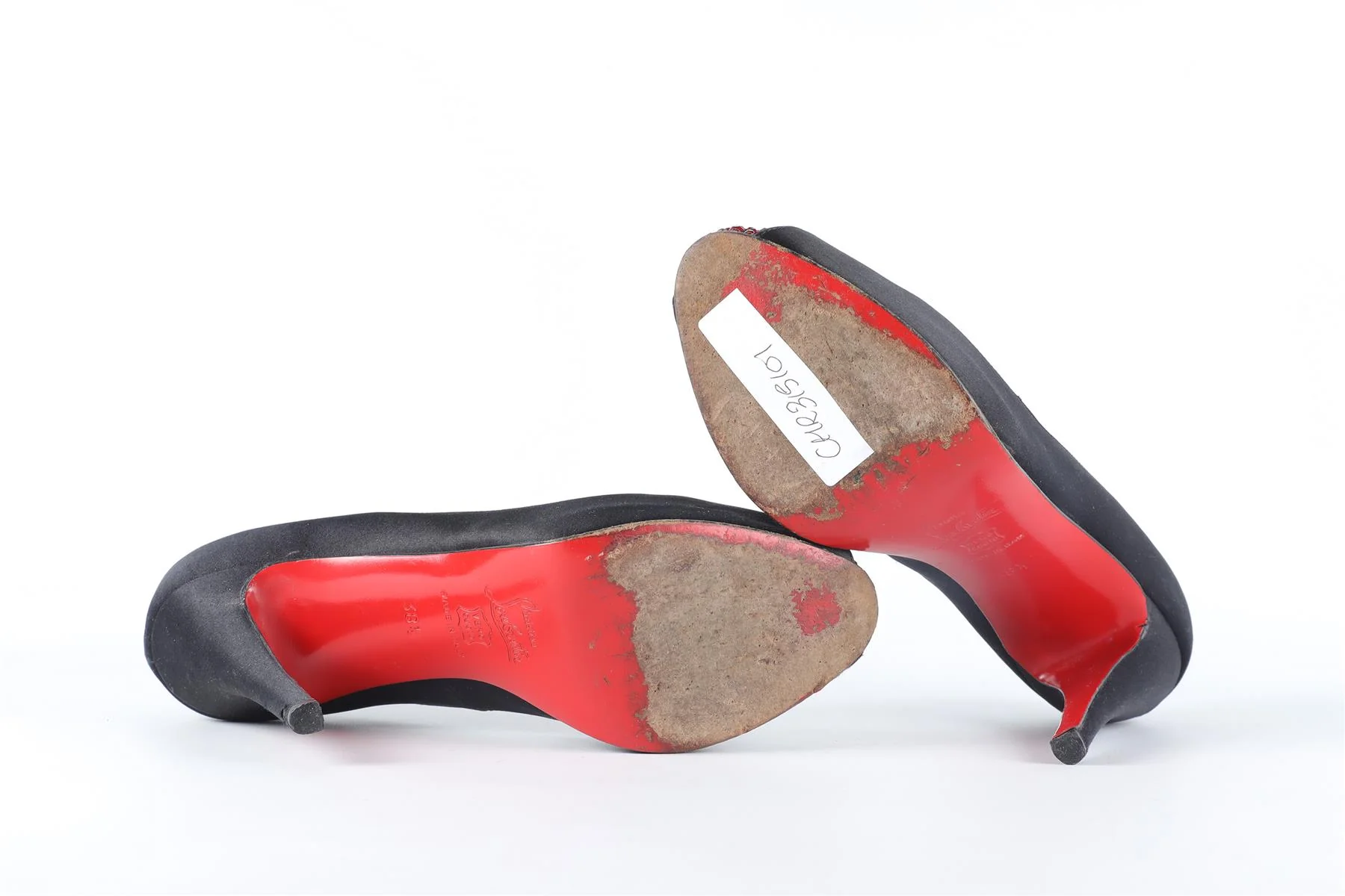 CHRISTAIN LOUBOUTIN BLACK SATIN PUMPS EU 38.5 UK 5.5 US 8.5 - Image 6