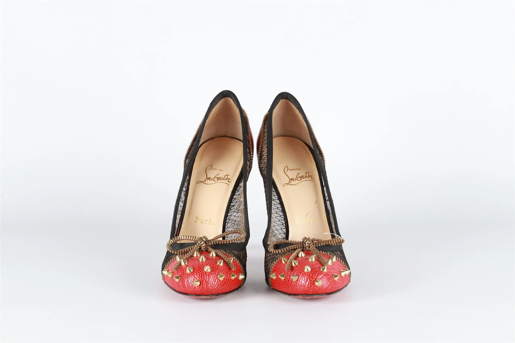 CHRISTAIN LOUBOUTIN RED LACE AND LEATHER PUMPS EU 38.5 UK 4.5 US 7.5 - Image 3