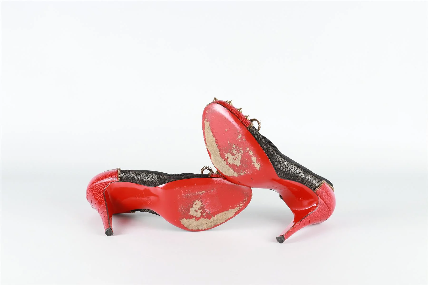 CHRISTAIN LOUBOUTIN RED LACE AND LEATHER PUMPS EU 38.5 UK 4.5 US 7.5 - Image 6