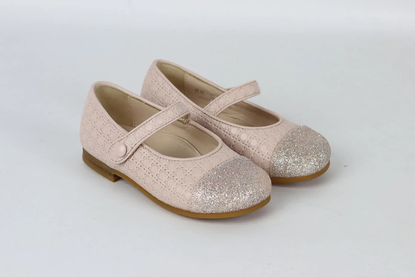 CHRISTIAN DIOR BABY GIRLS MICROCANNAGE LEATHER BALLERINA FLATS EU 22 UK 5 - Image 2