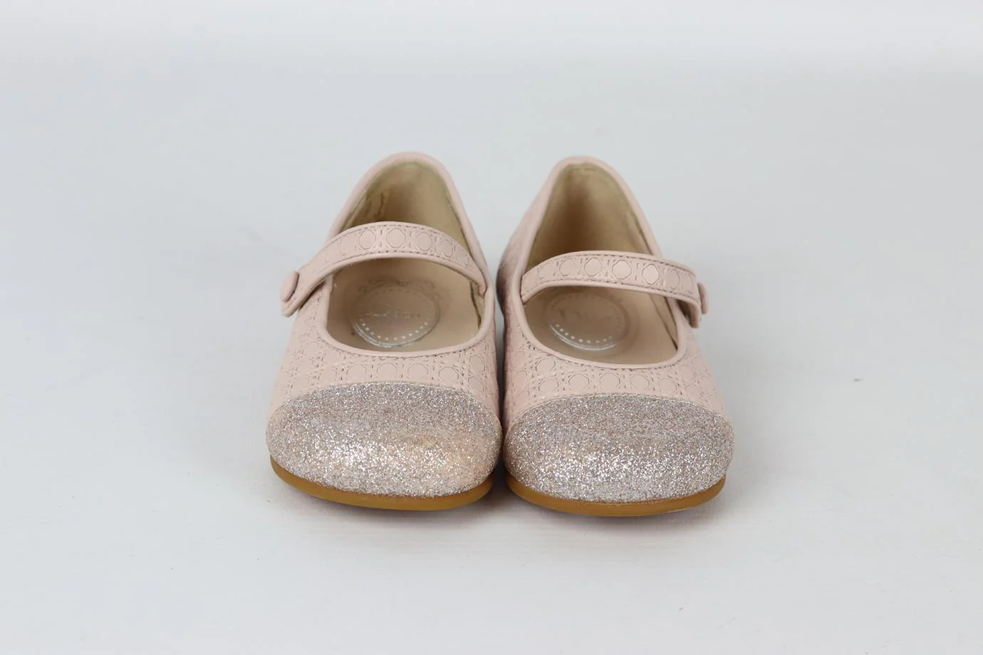 CHRISTIAN DIOR BABY GIRLS MICROCANNAGE LEATHER BALLERINA FLATS EU 22 UK 5 - Image 3