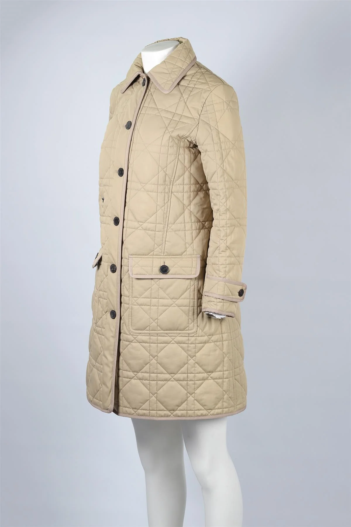 CHRISTIAN DIOR BEIGE 2022 CANNAGE COTTON COAT SMALL - Image 3