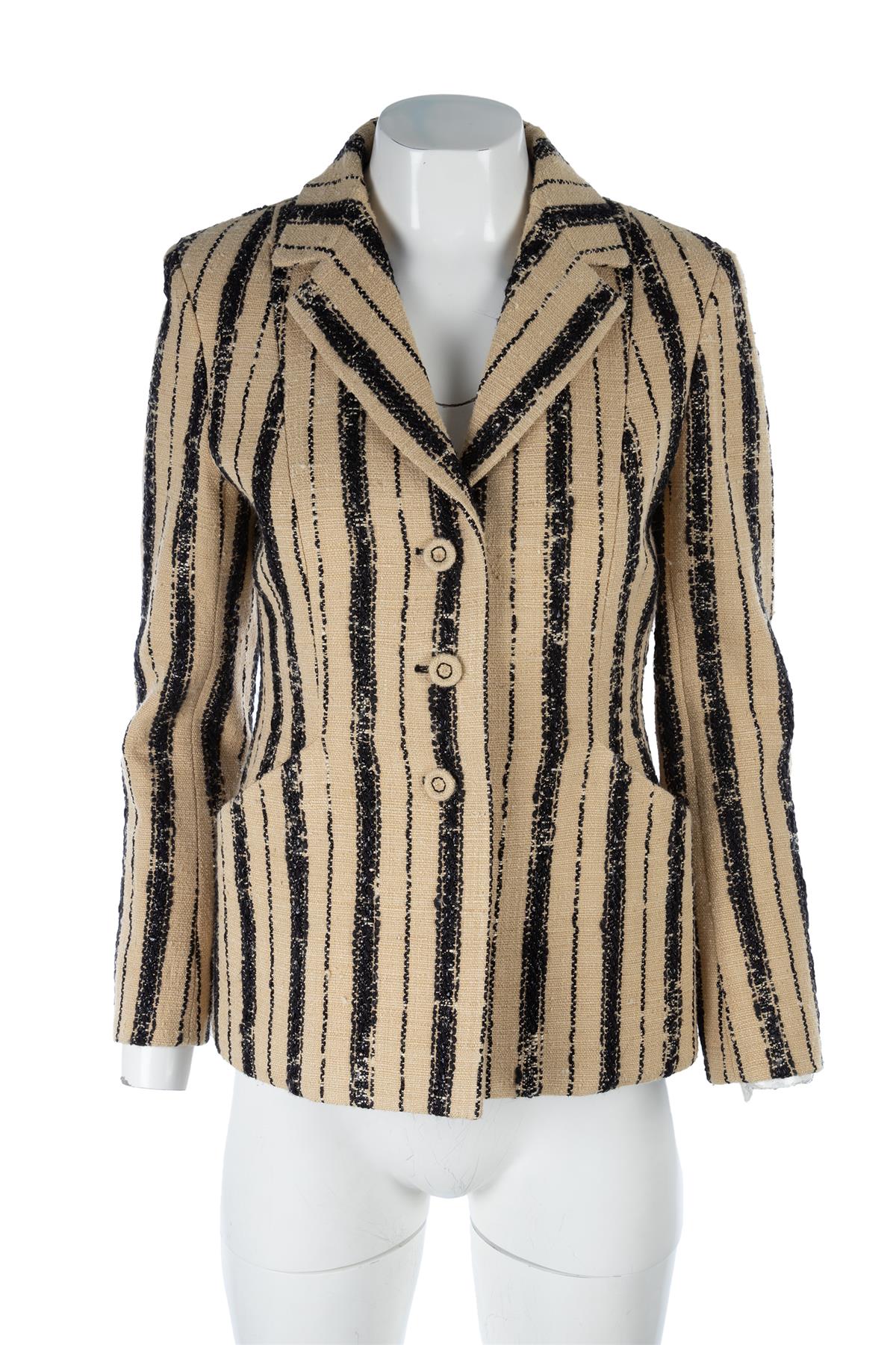 CHRISTIAN DIOR BEIGE COTTON BLAZER FR 38 UK 10 - Image 2