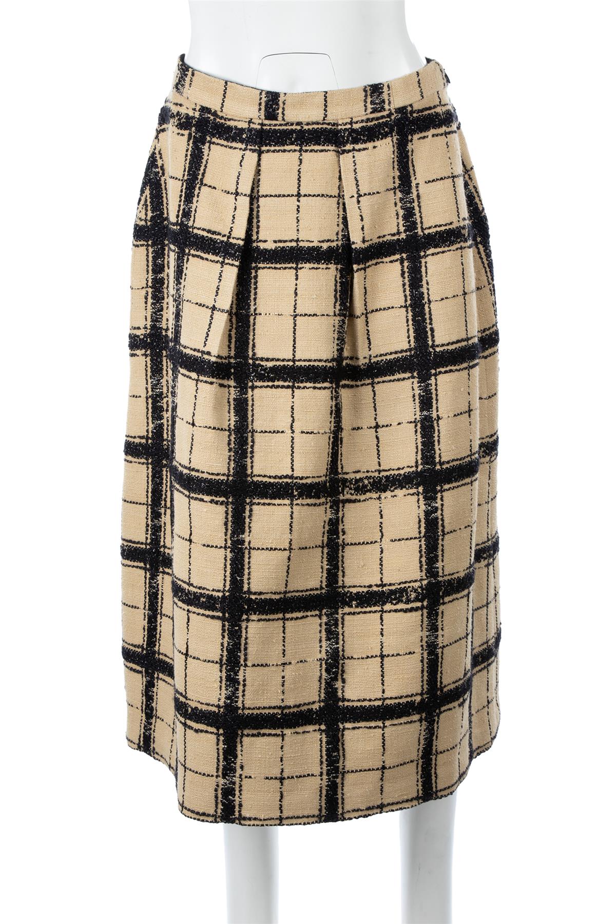 CHRISTIAN DIOR BEIGE COTTON MIDI SKIRT FR 38 UK 10 - Image 2