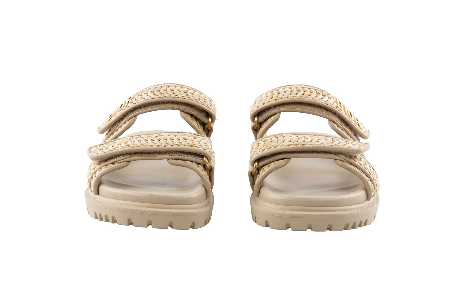 CHRISTIAN DIOR BEIGE DIORACT RAFFIA SLIDES EU 37.5 UK 4.5 US 7.5 - Image 3