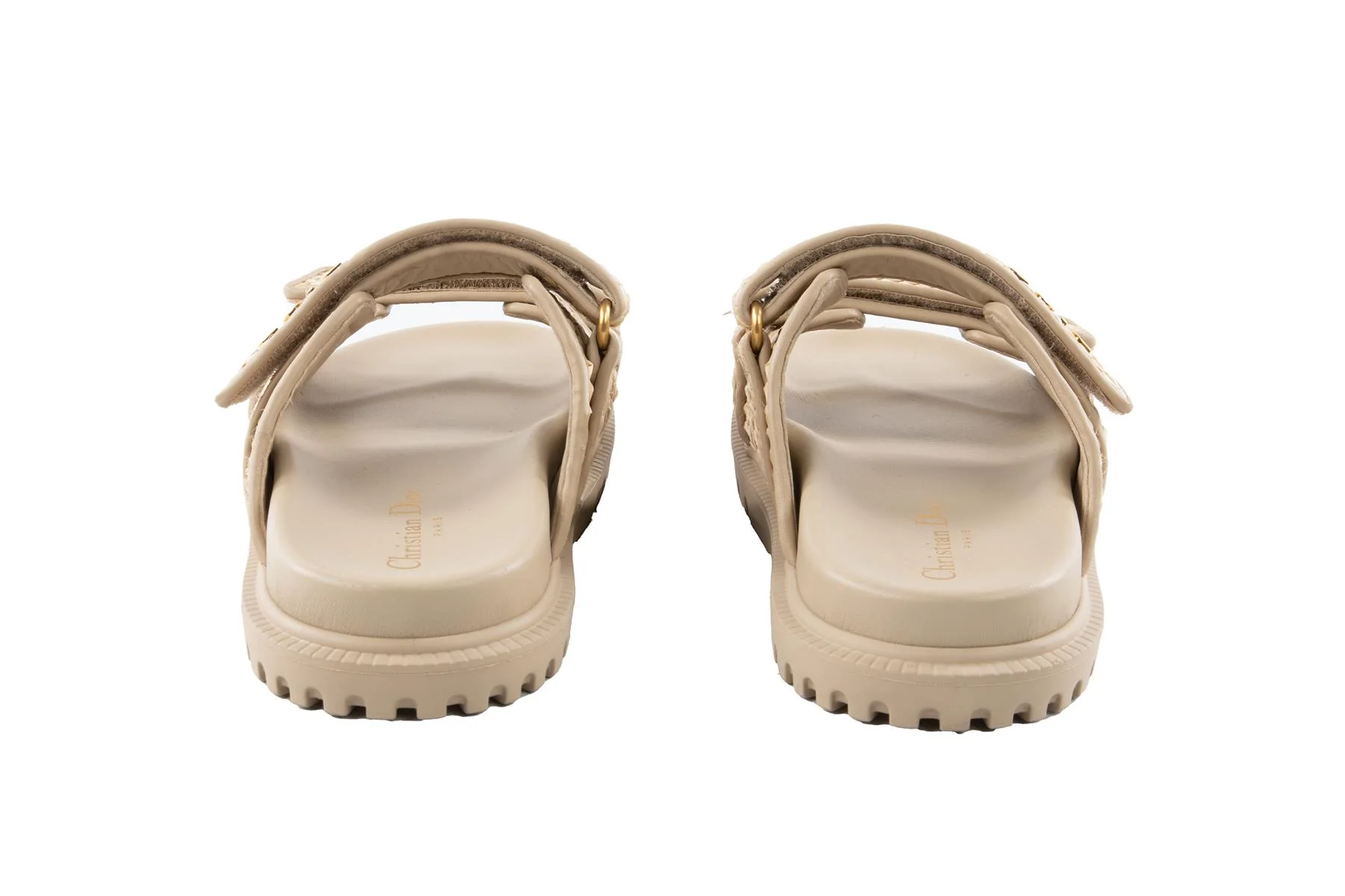 CHRISTIAN DIOR BEIGE DIORACT RAFFIA SLIDES EU 37.5 UK 4.5 US 7.5 - Image 5
