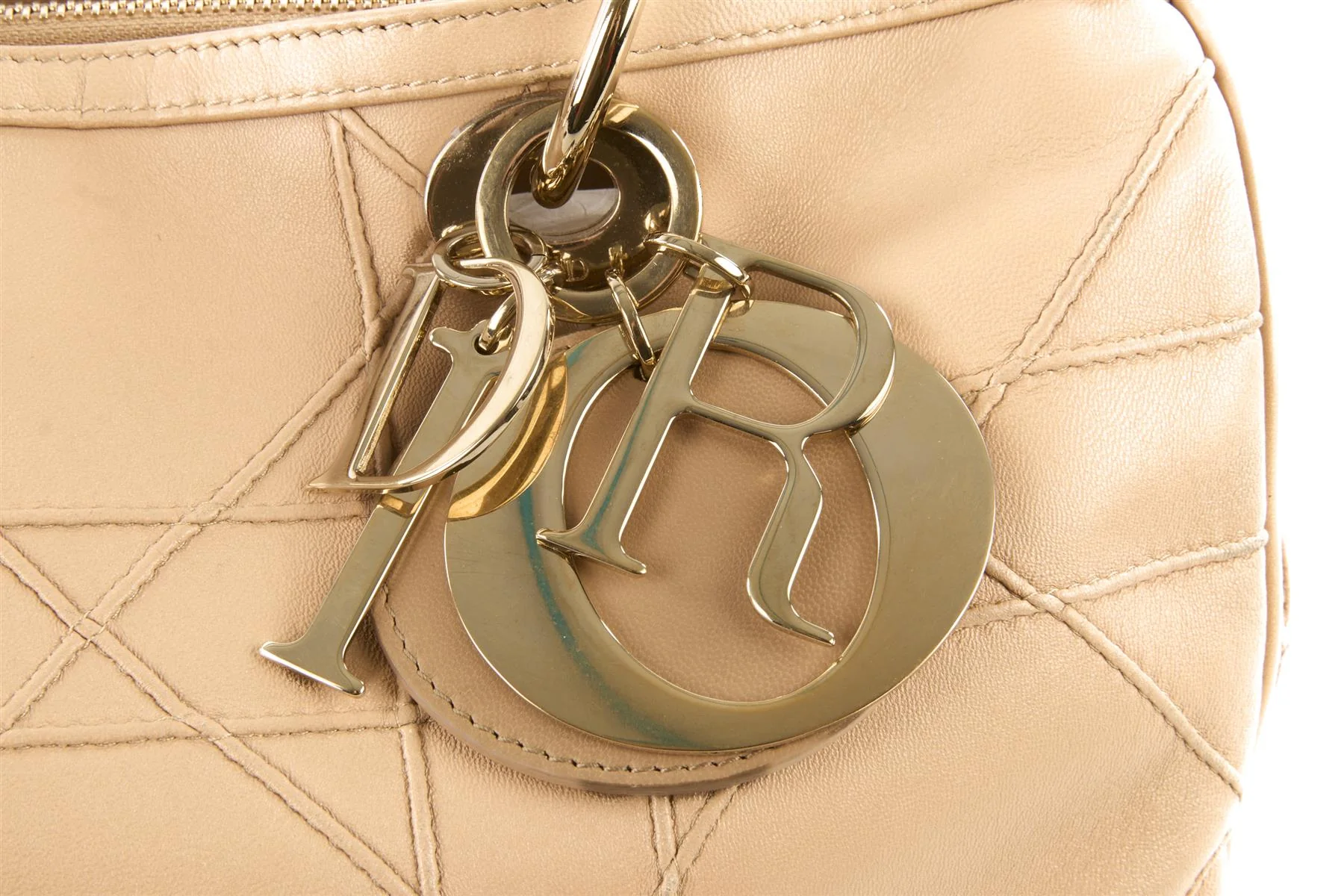 CHRISTIAN DIOR BEIGE GRANVILLE CANNAGE LEATHER TOTE BAG - Image 9