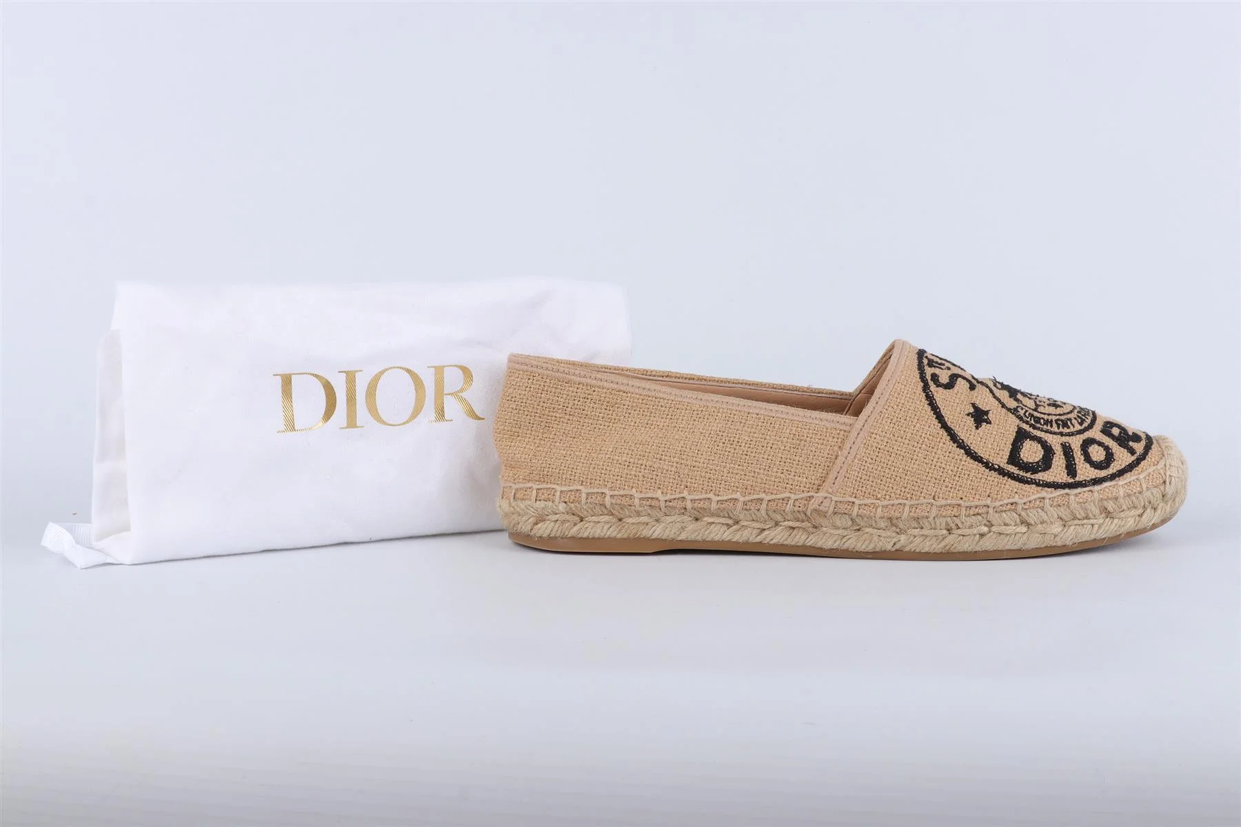 CHRISTIAN DIOR BEIGE GRANVILLE RAFFIA ESPADRILLES EU 40.5 UK 7.5 US 10.5 - Image 7