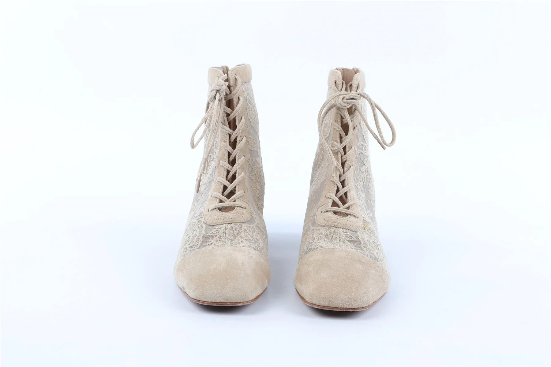 CHRISTIAN DIOR BEIGE NAUGHTILY-D SUEDE ANKLE BOOTS EU 38 UK 5 US 8 - Image 3